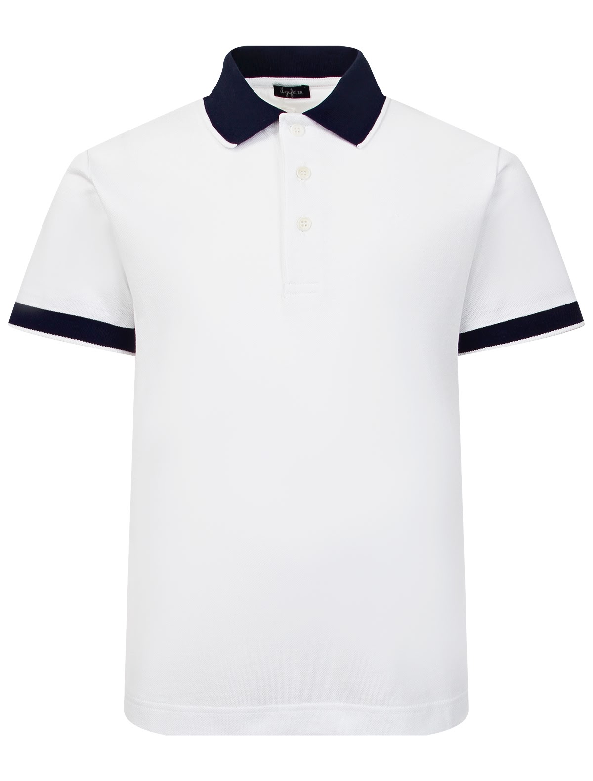 Белое поло с контрастной окантовкой