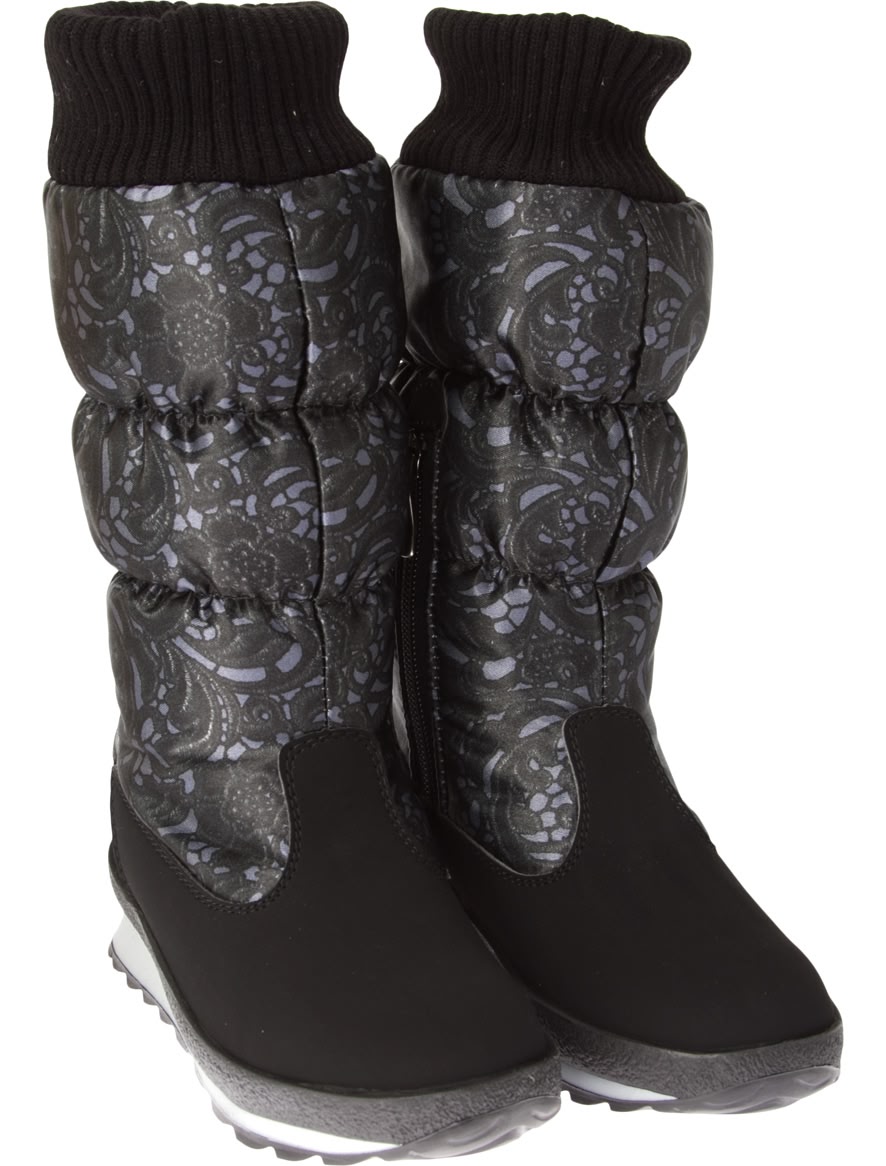 Дутые сапоги с принтом