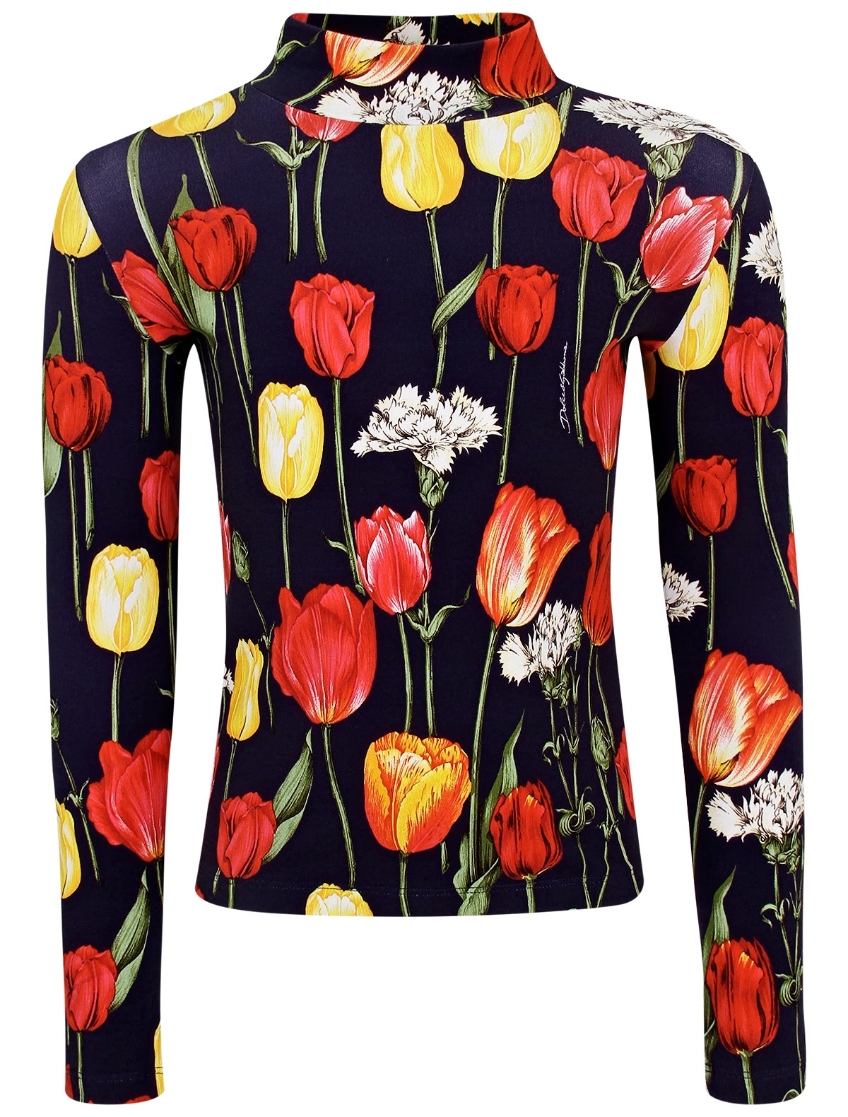 Водолазка с принтом тюльпаны