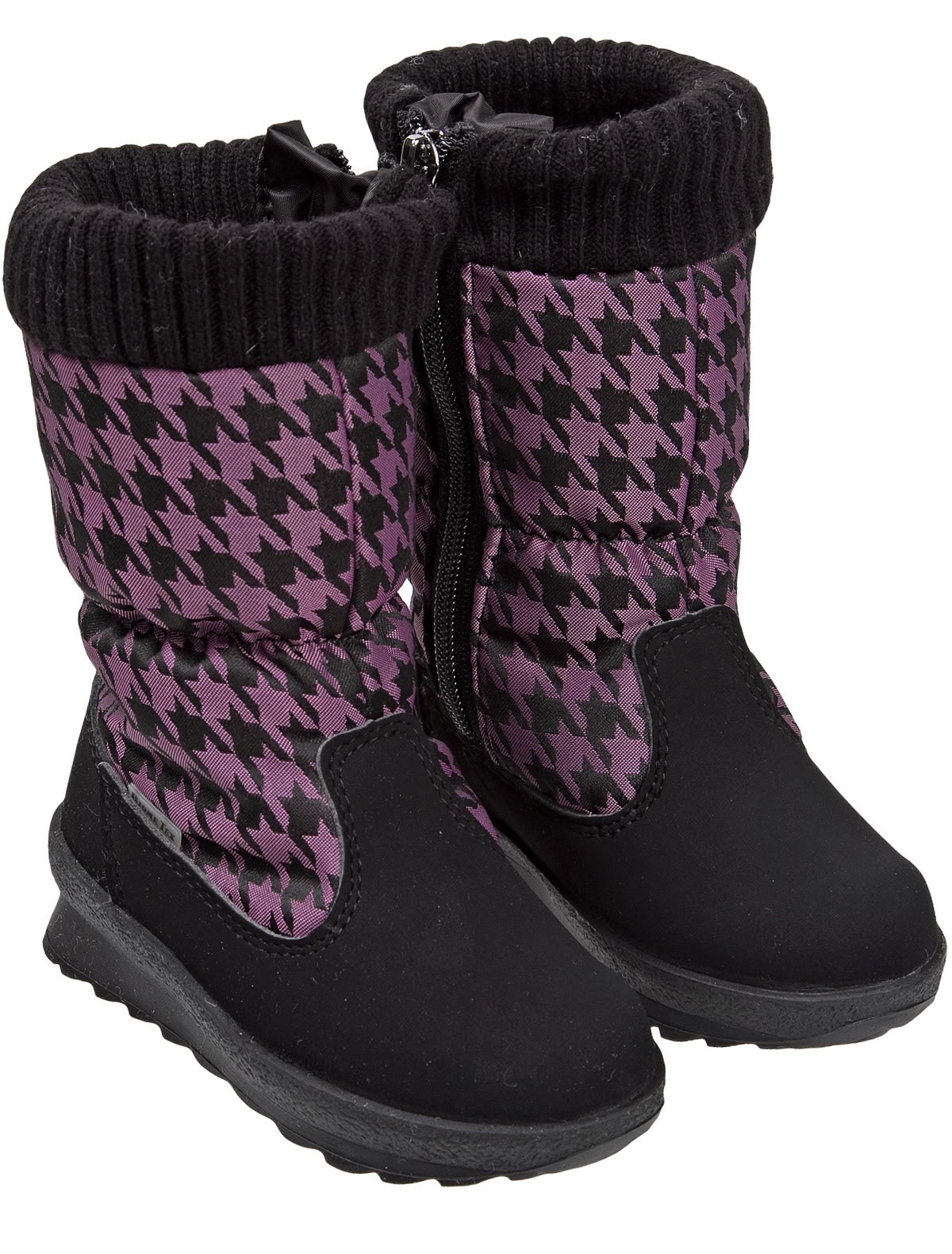 утепленные сапоги с узором гусиная лапка