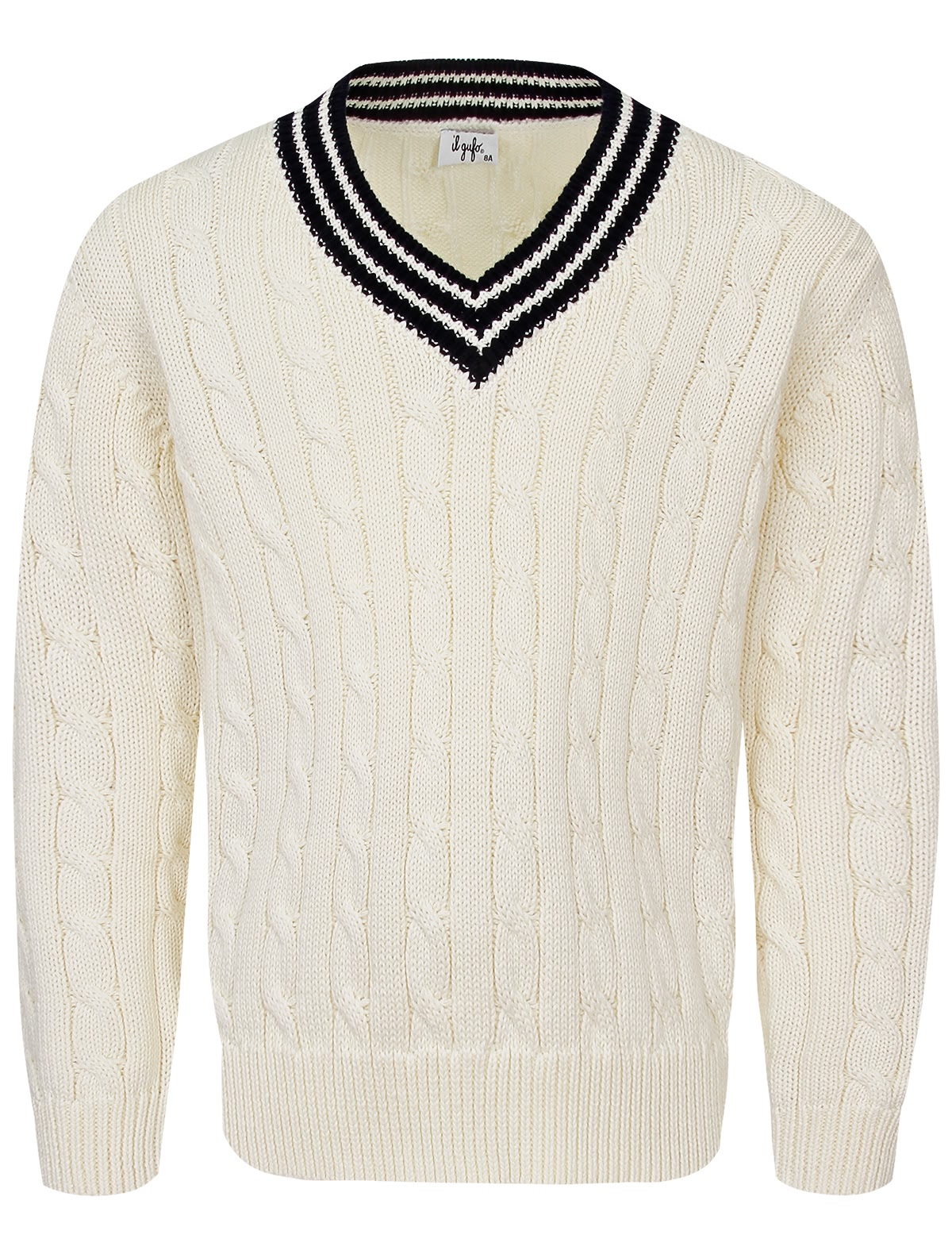 Кремовый джемпер в косичку