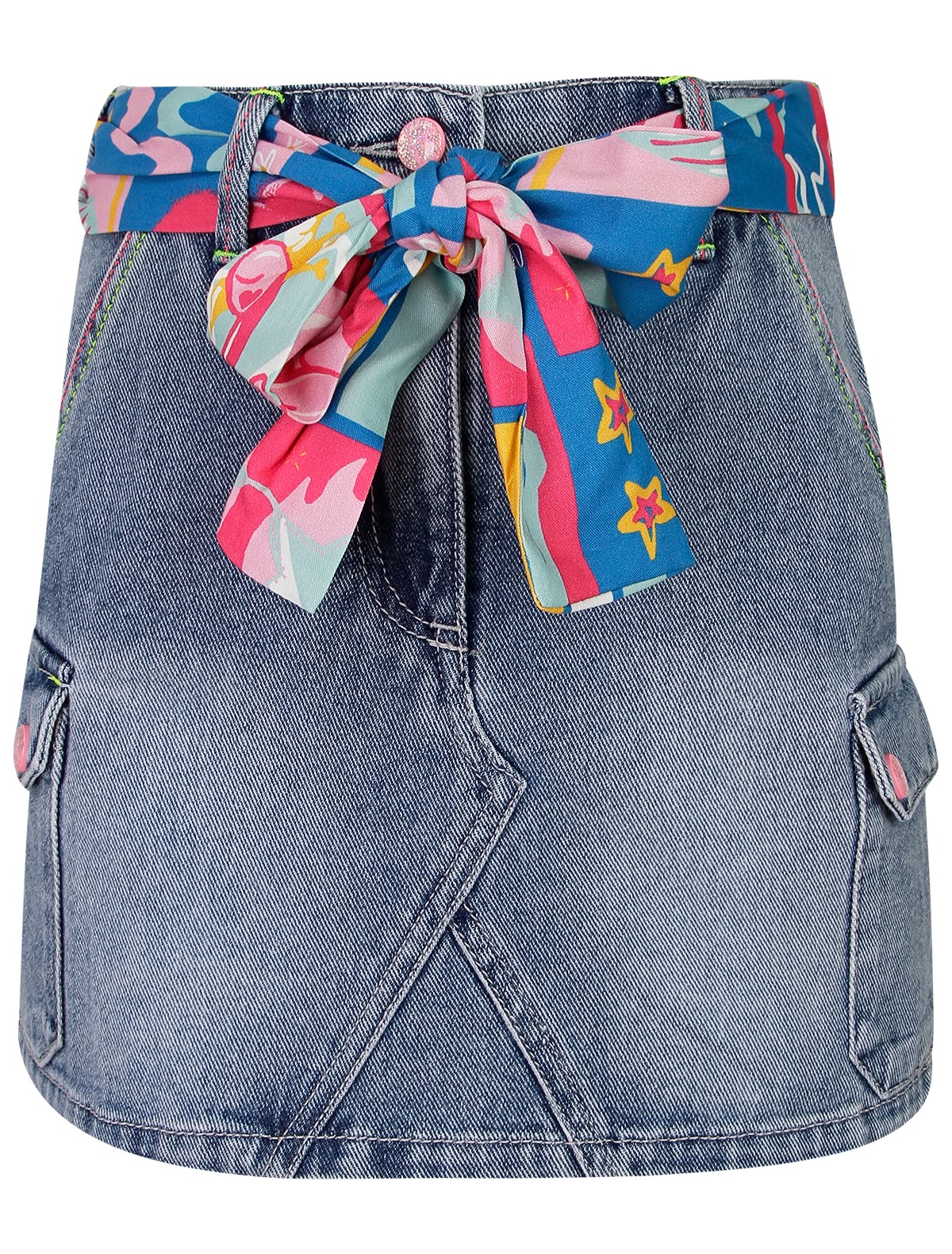 Джинсовая юбка с поясом