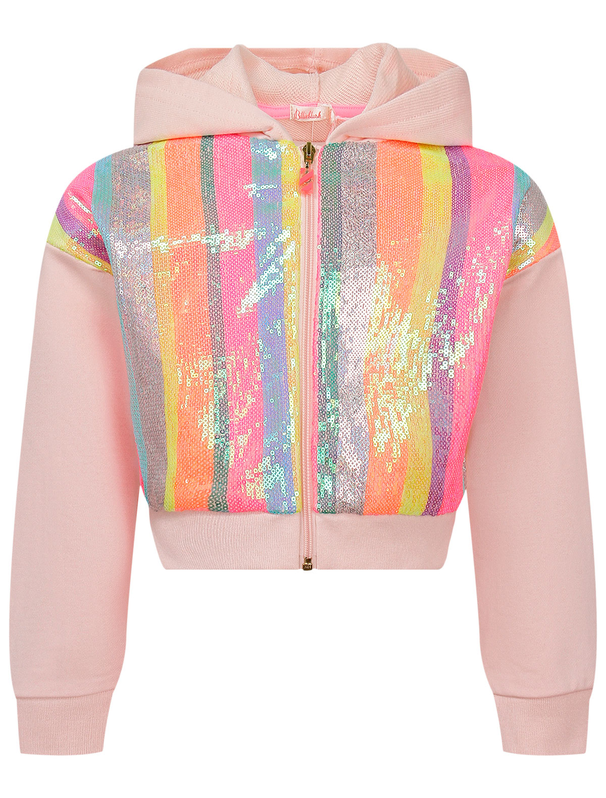 Толстовка на молнии с декором из пайеток