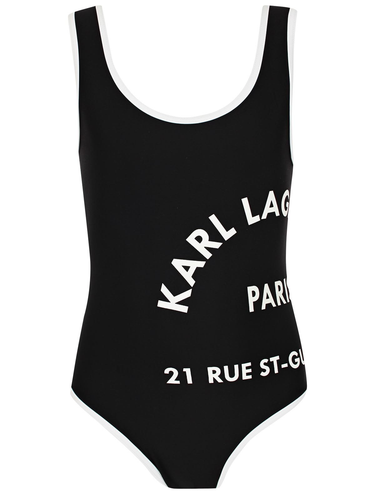 Слитный чёрный купальник