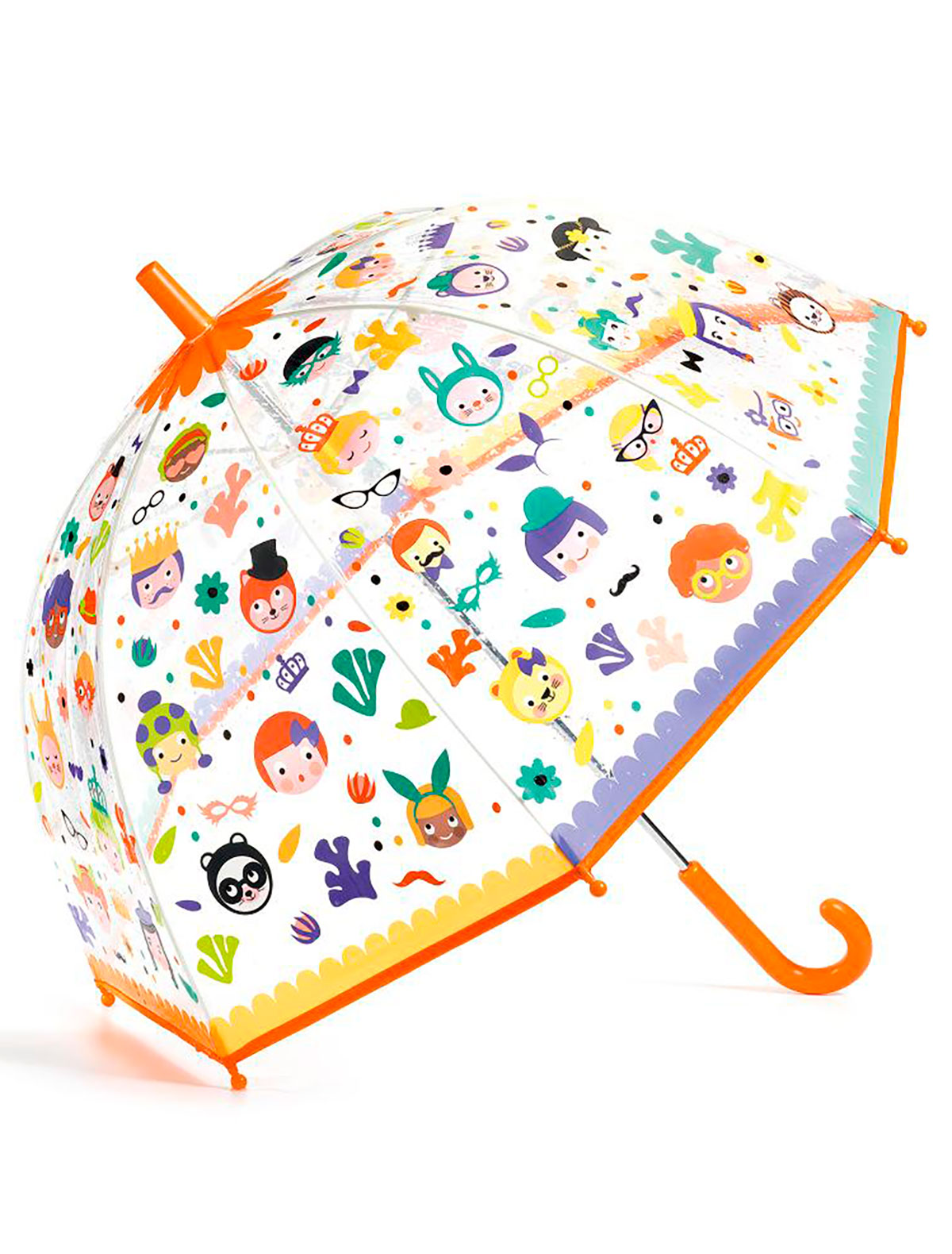 Прозрачный зонт с принтом Личики