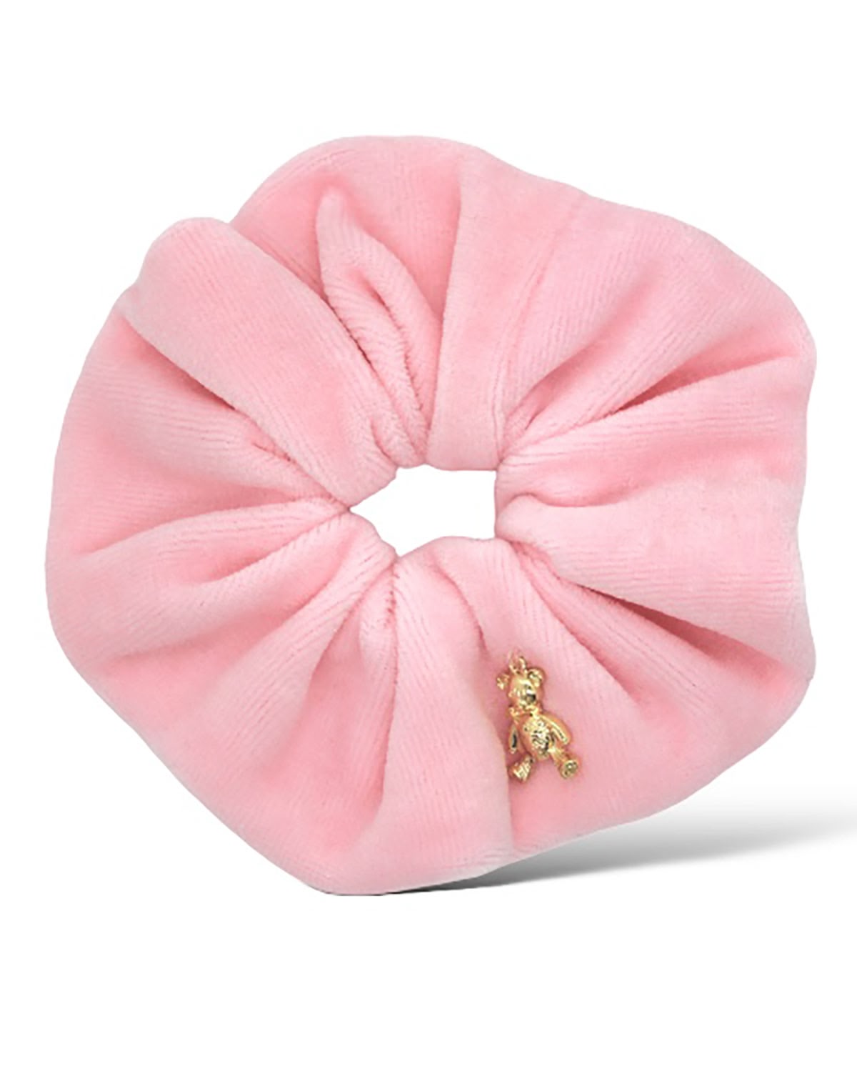 Розовая резинка из велюра