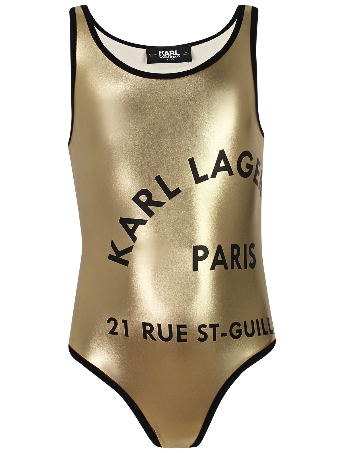 Золотой слитный купальник