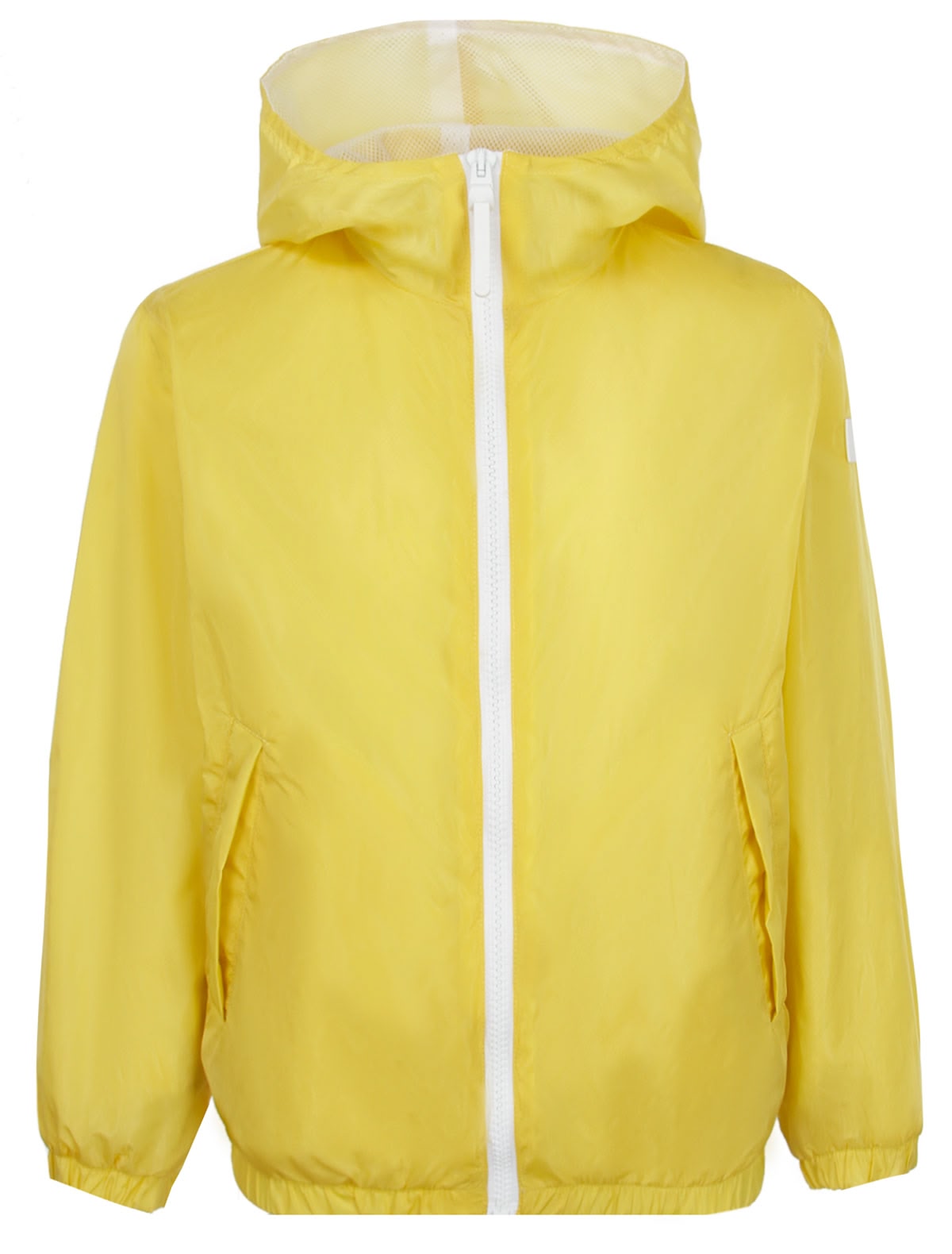 Лимонная ветровка с капюшоном