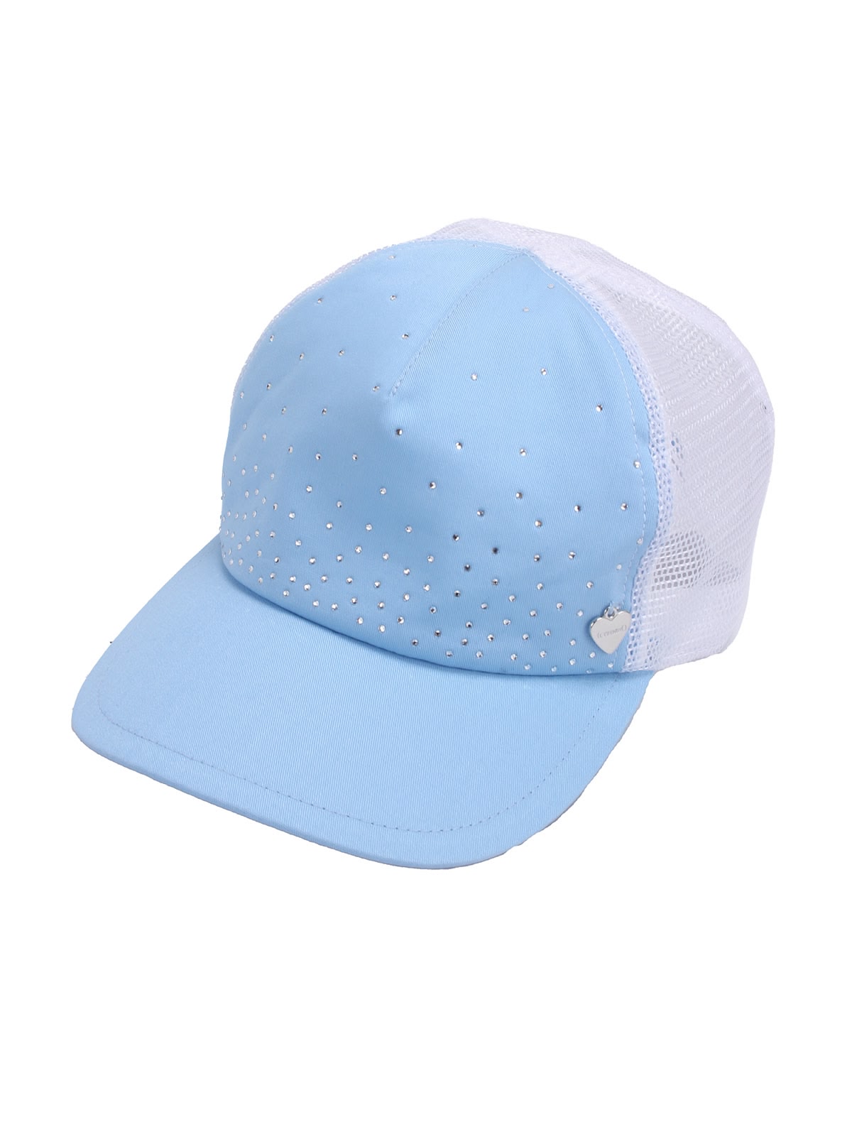 Голубая блестящая кепка