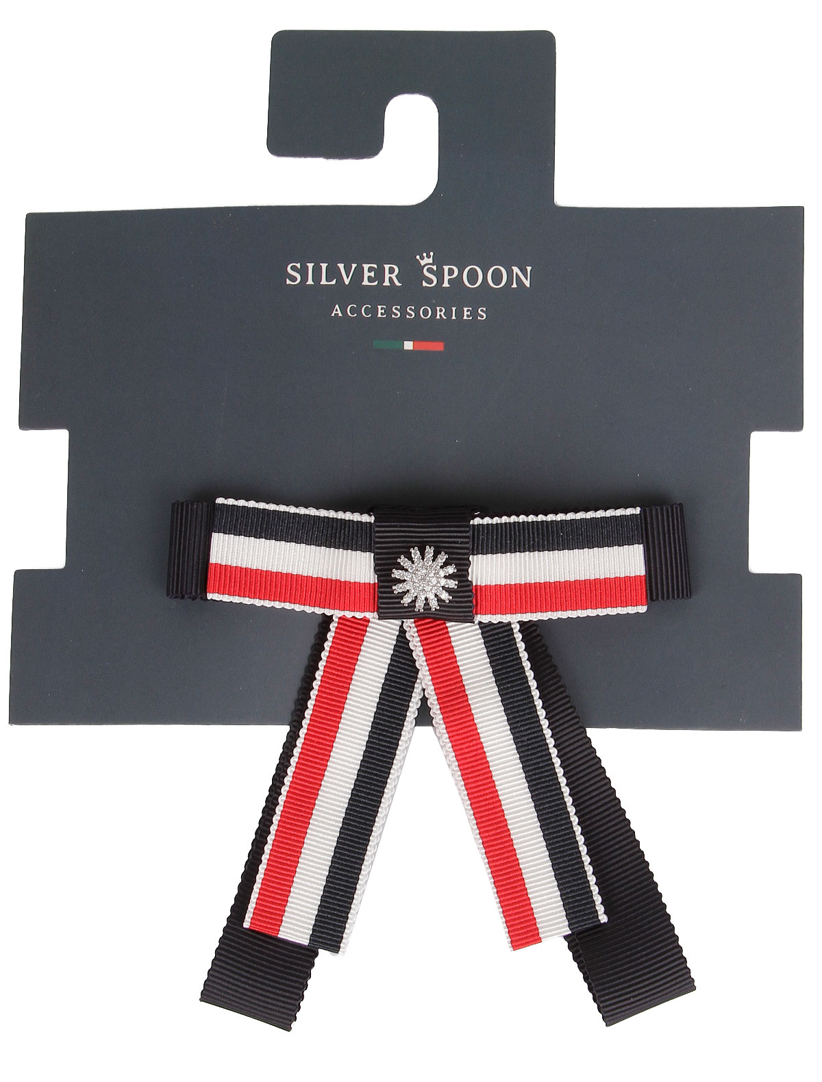 Разноцветная брошь-бантик