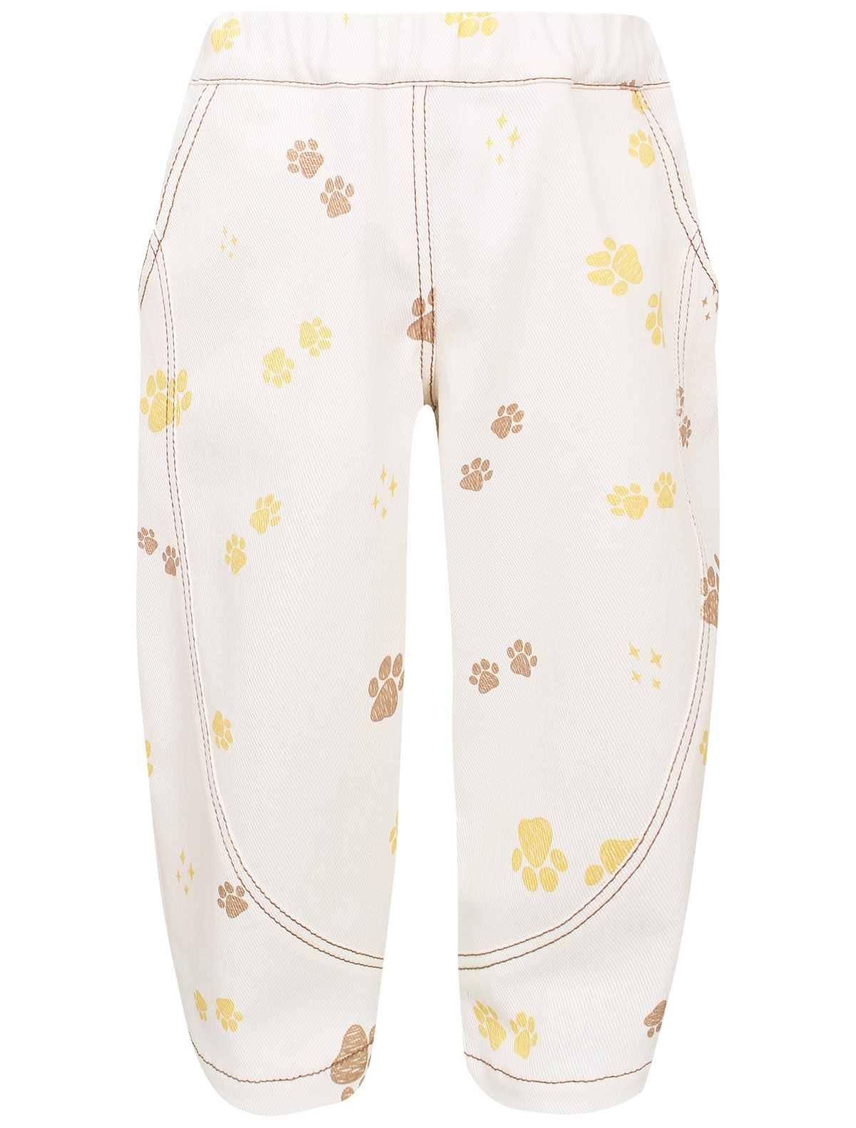 Белые джинсы с принтом