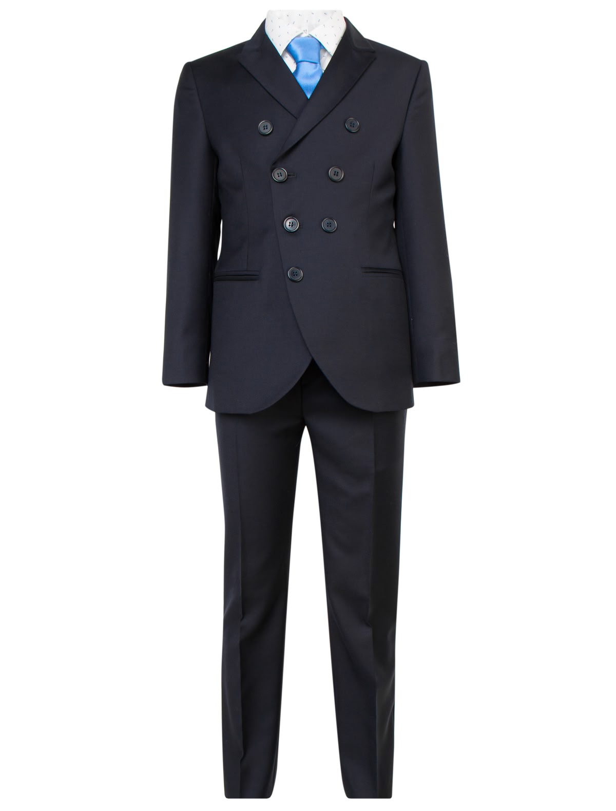 Синий классический костюм из 4 изделий