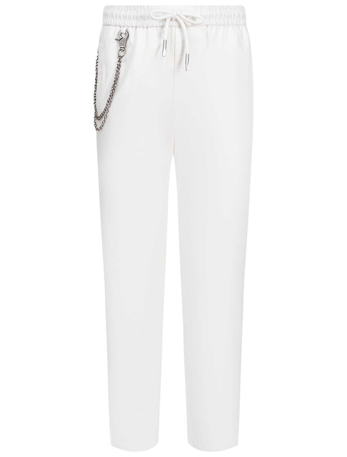 Белые брюки с цепочкой