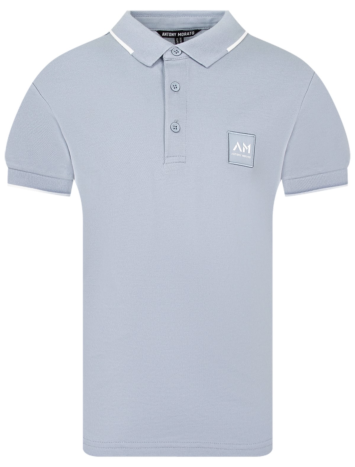 Голубое хлопковое поло