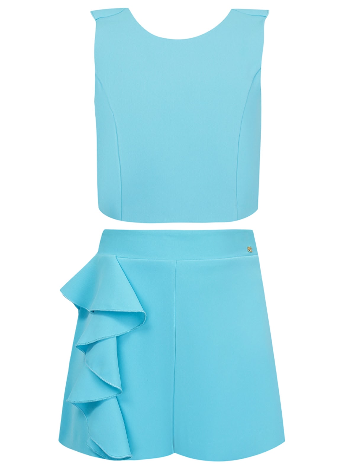 Бирюзовый комплект из топа и шорт