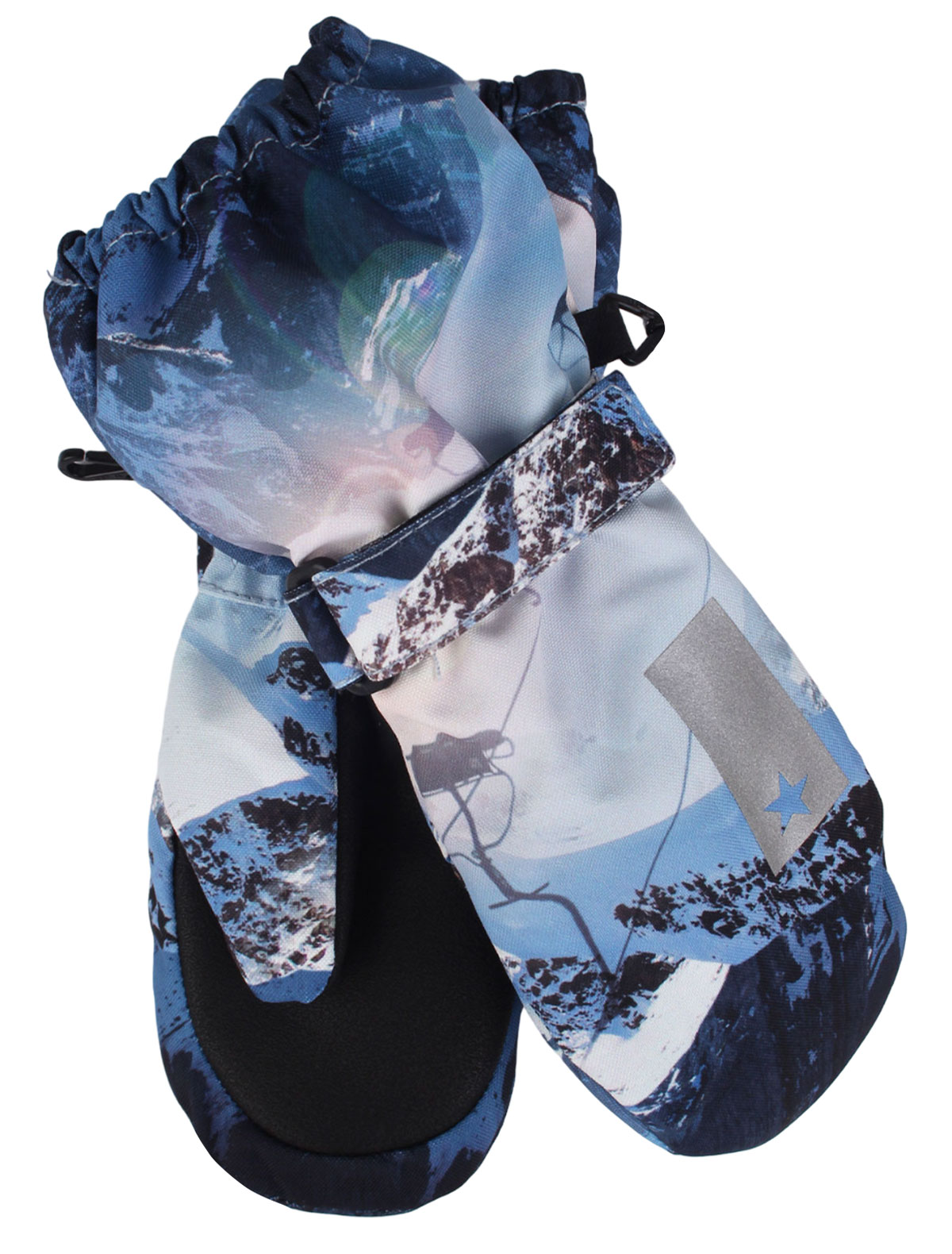 Варежки с принтом горы