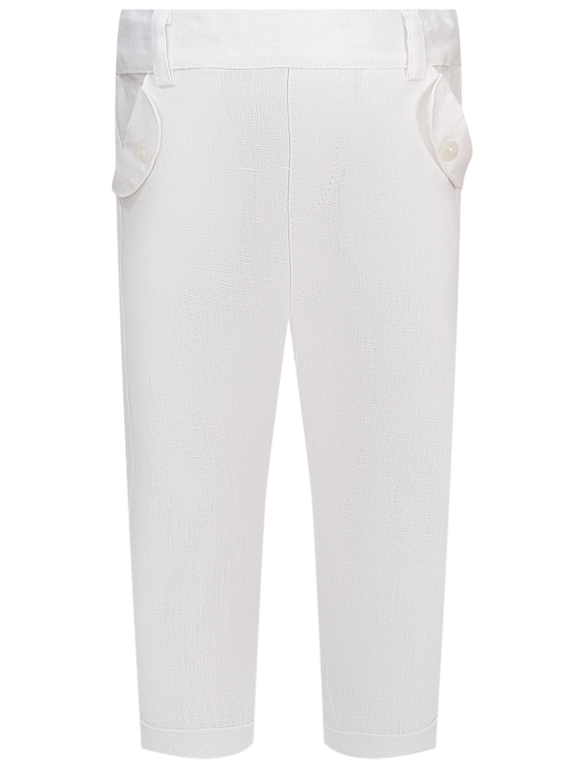 Белые льняные брюки