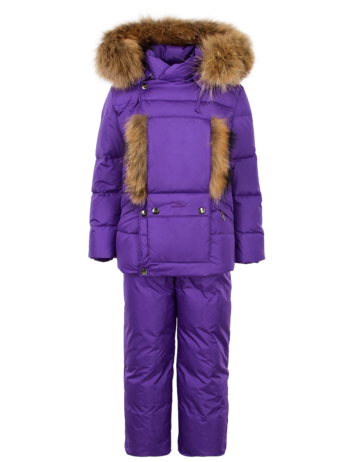 Пуховый комплект с натуральным мехом