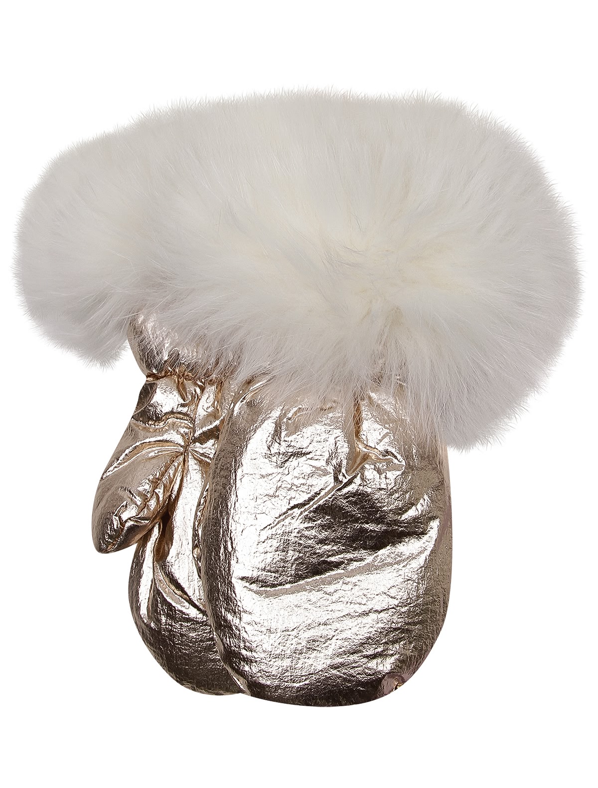 Варежки с меховой отделкой