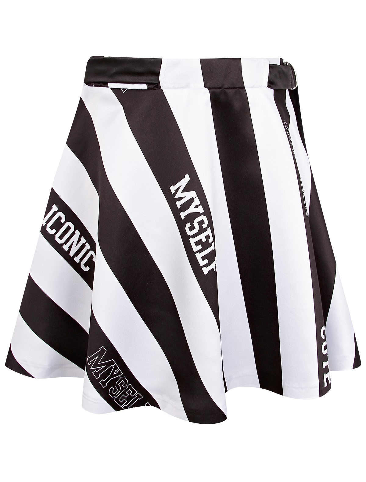 Юбка в полоску с принтом логотипа