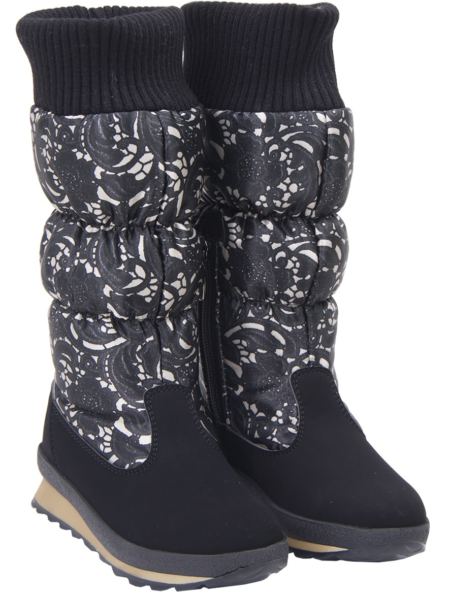 Дутые сапоги с узором