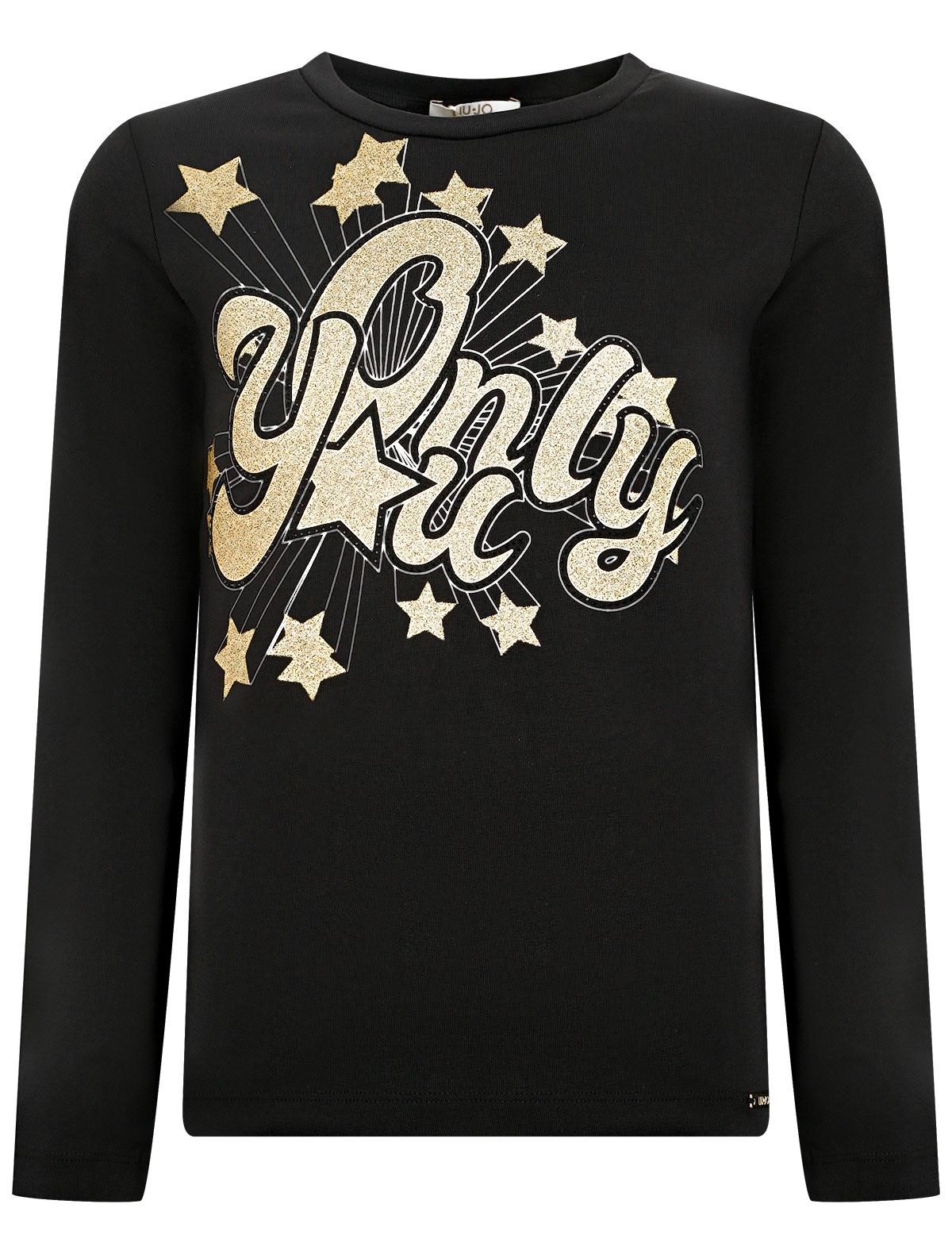 Лонгслив с золотистым принтом