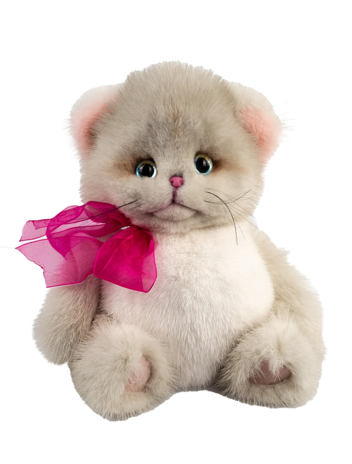 Котик тедди из меха норки, 20 см