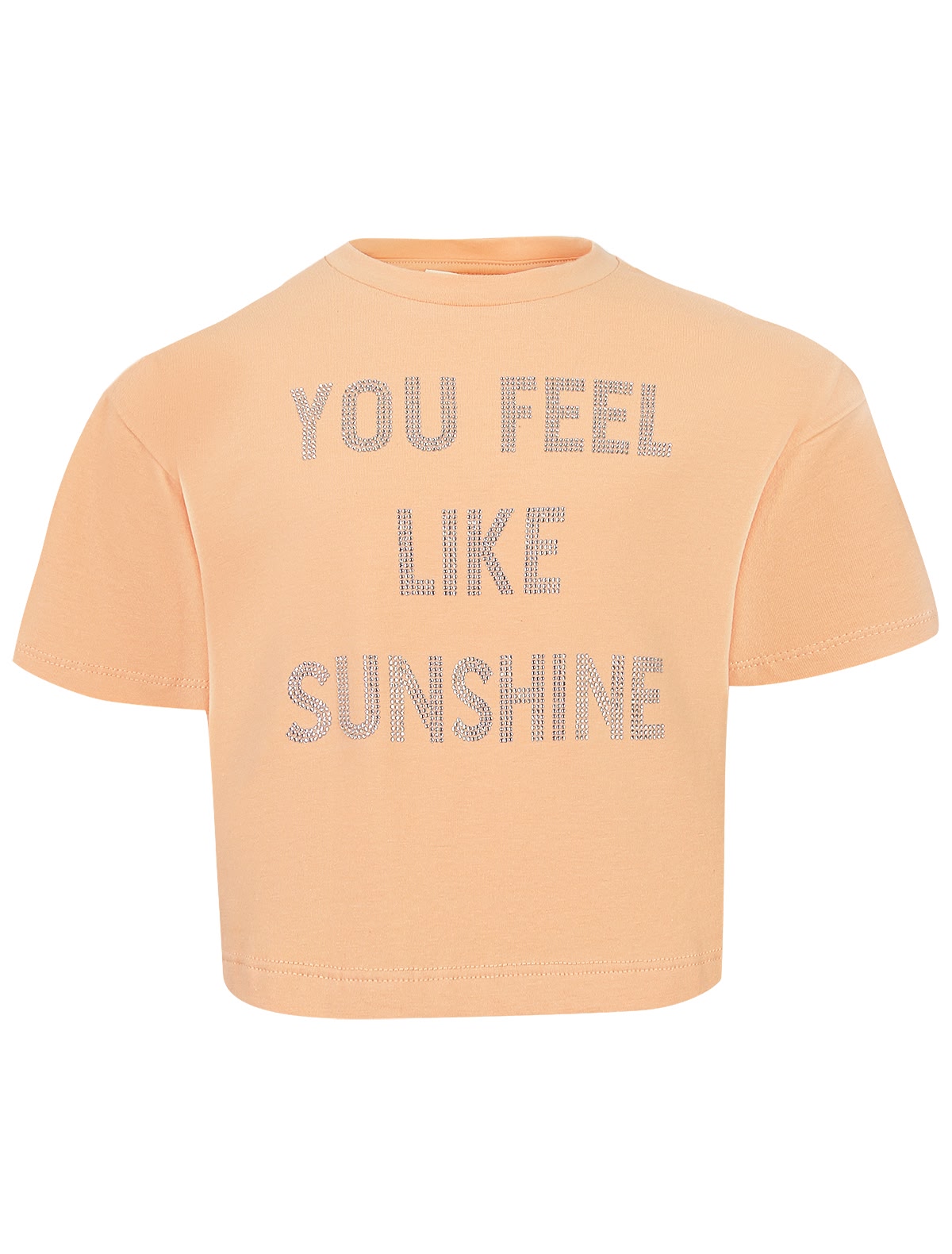 Персиковая футболка с блестящей надписью