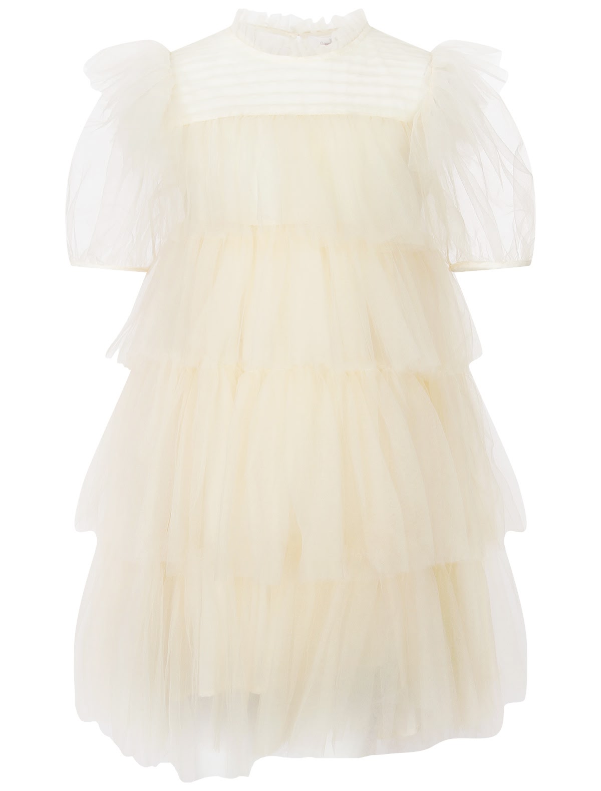 Кремовое платье с ярусами