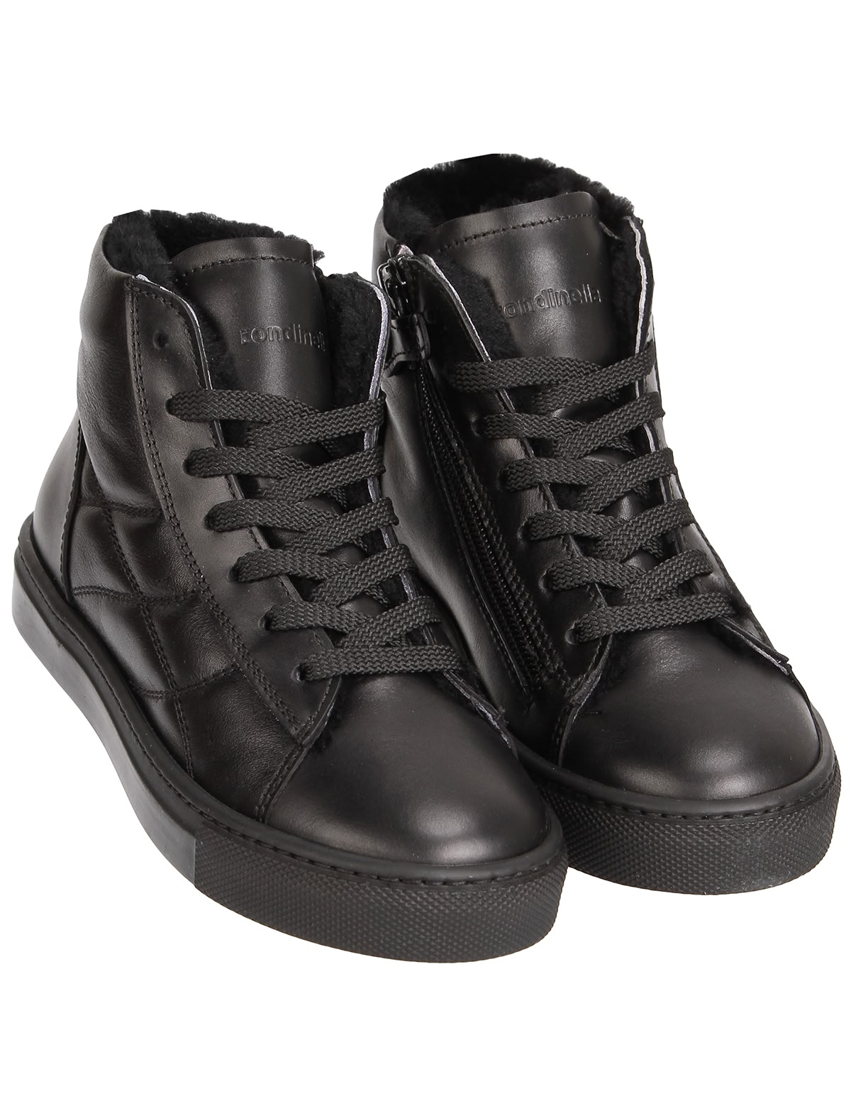 Высокие кожаные кеды на меху