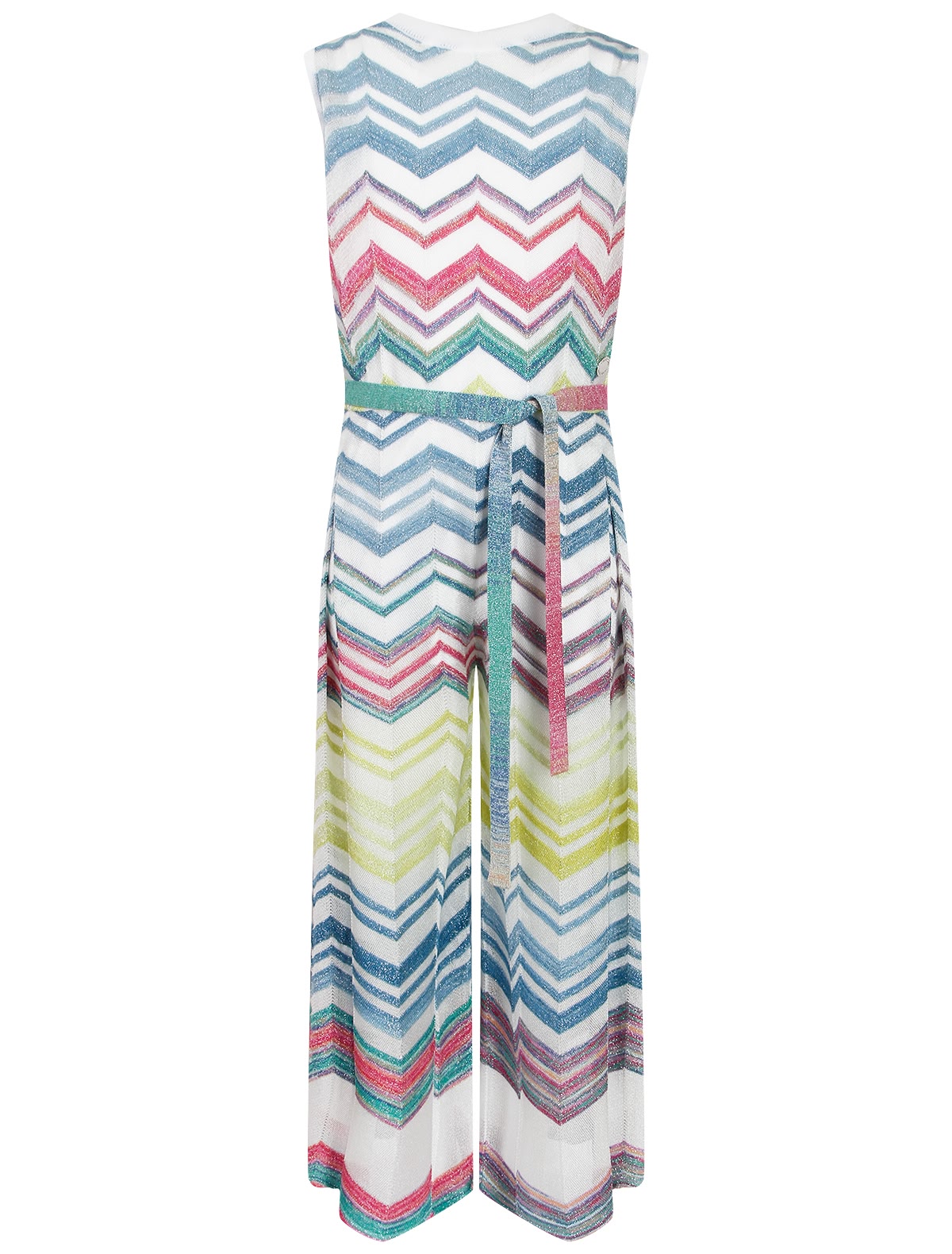 Разноцветный комбинезон с поясом