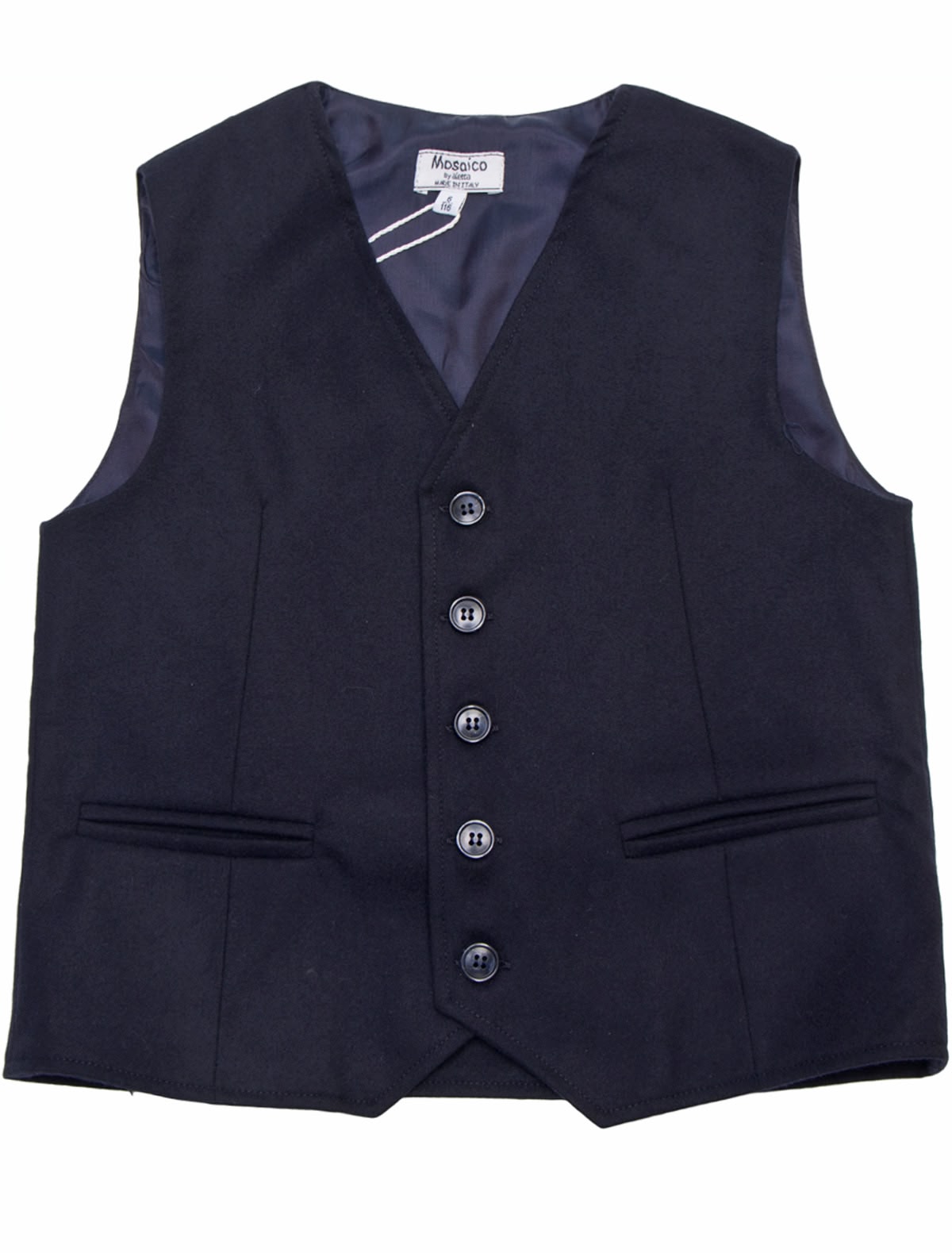 Синий костюмный полушерстяной жилет