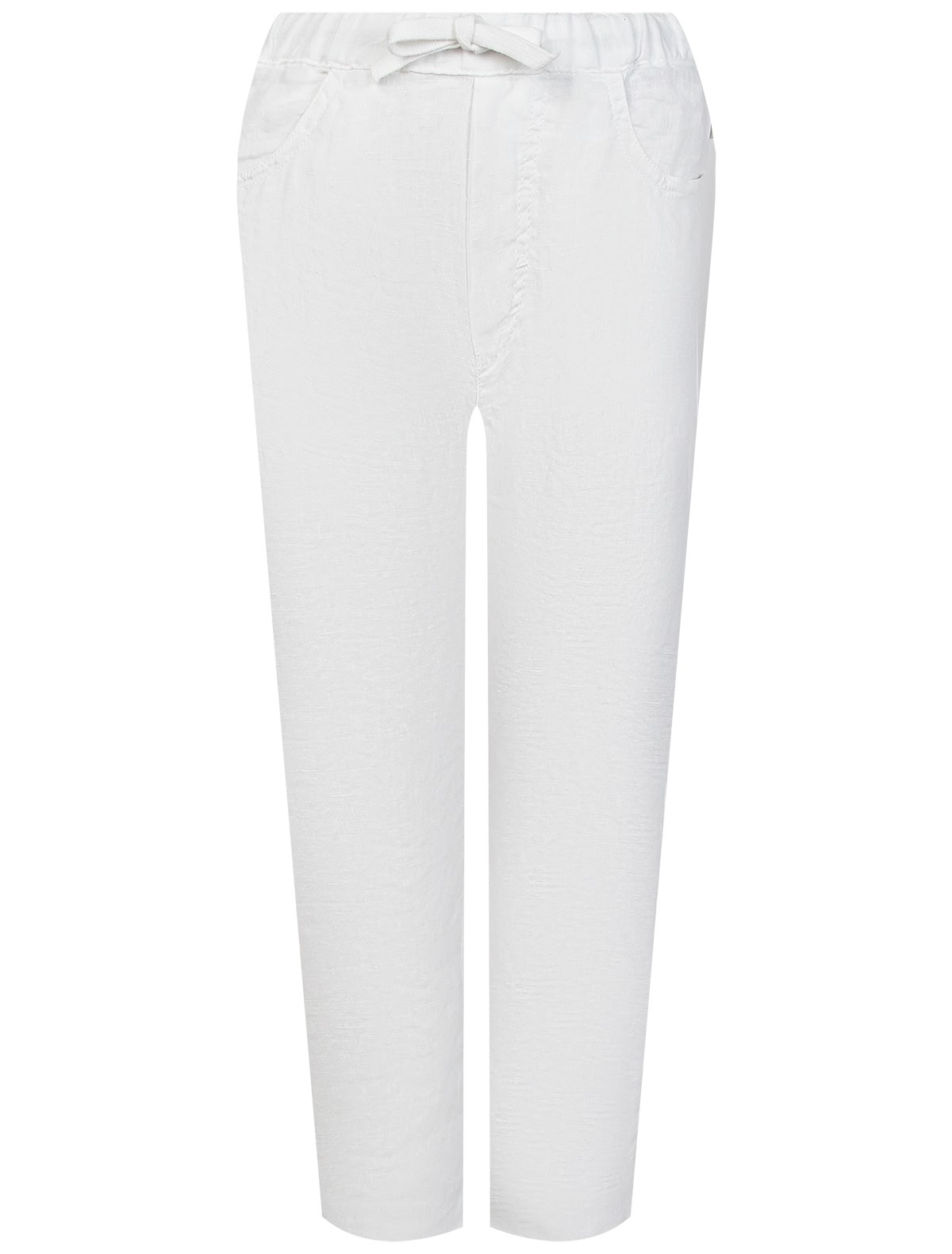 Белые льняные брюки