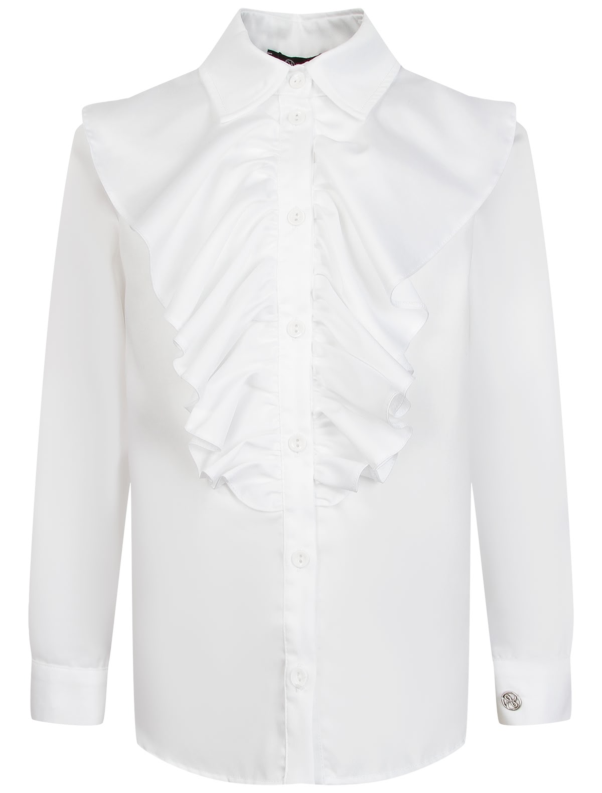 Белая блуза с жабо