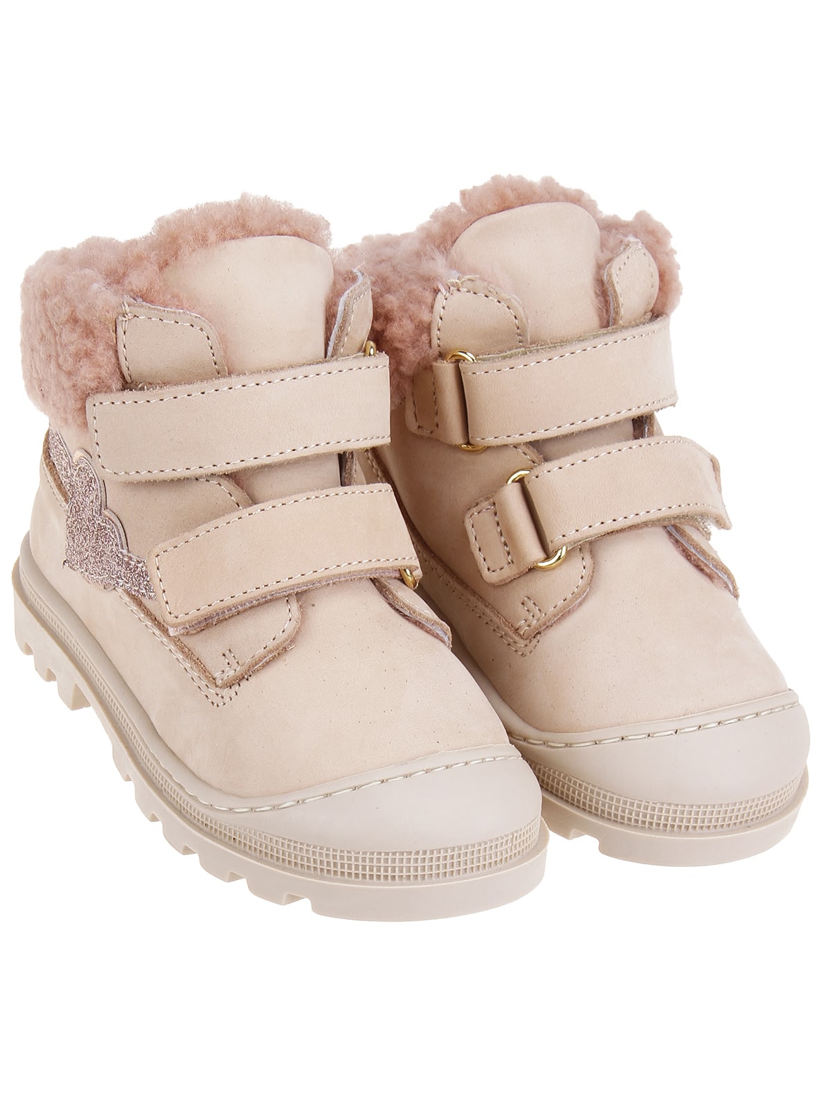 Ботинки с глиттерными сердечками