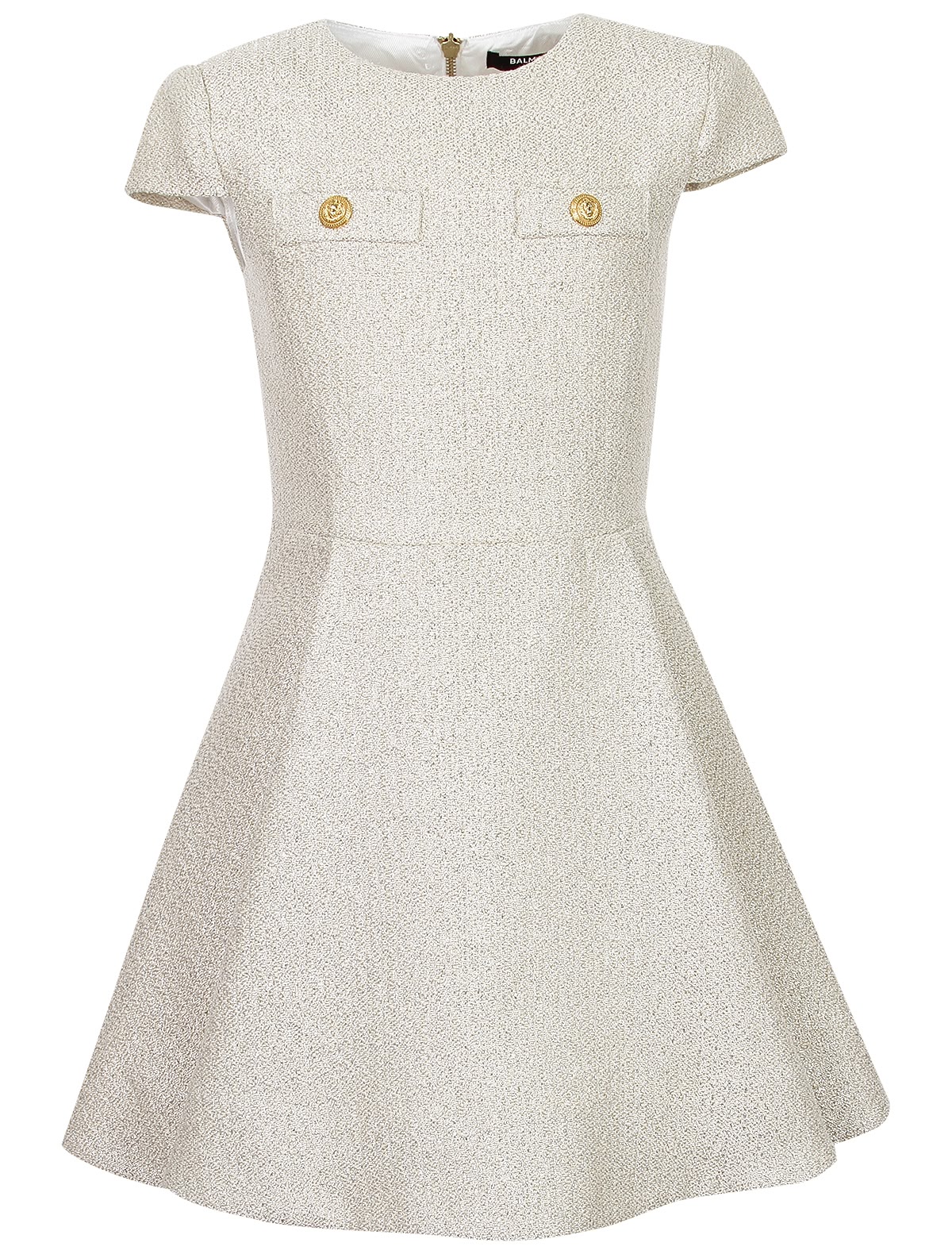 Кремовое платье с коротким рукавом