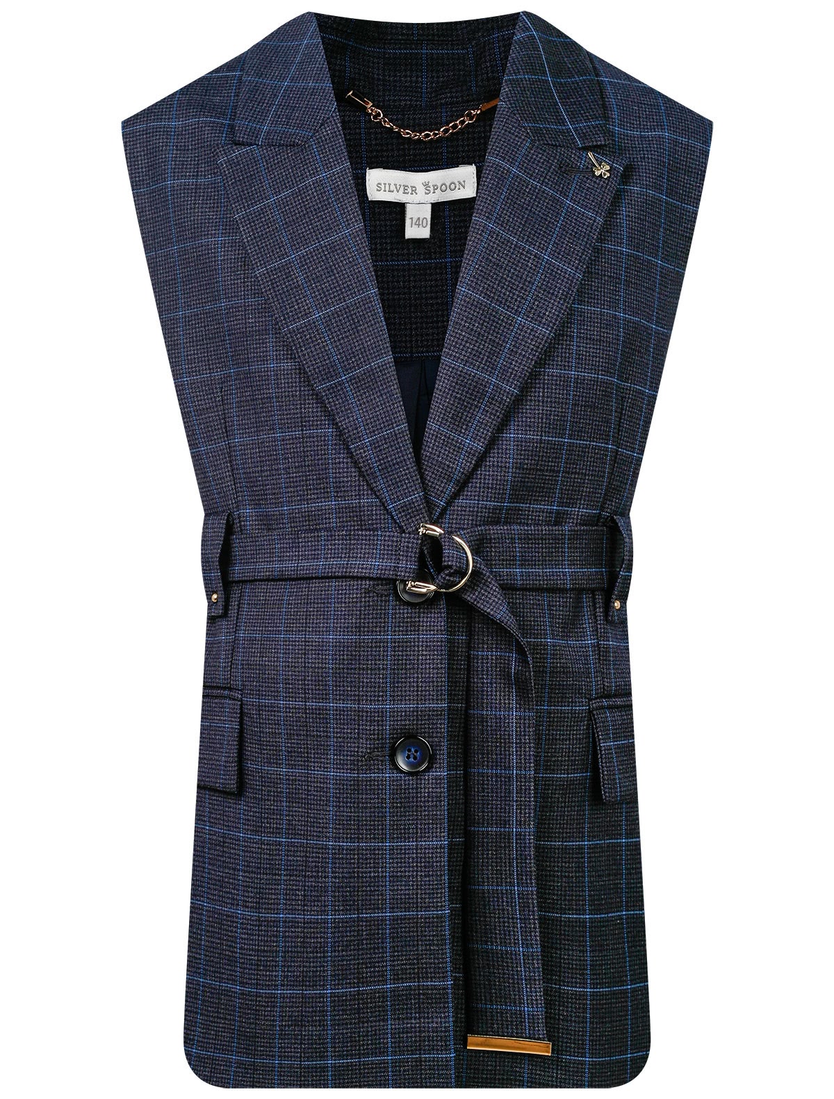 Удлиненный жилет с поясом