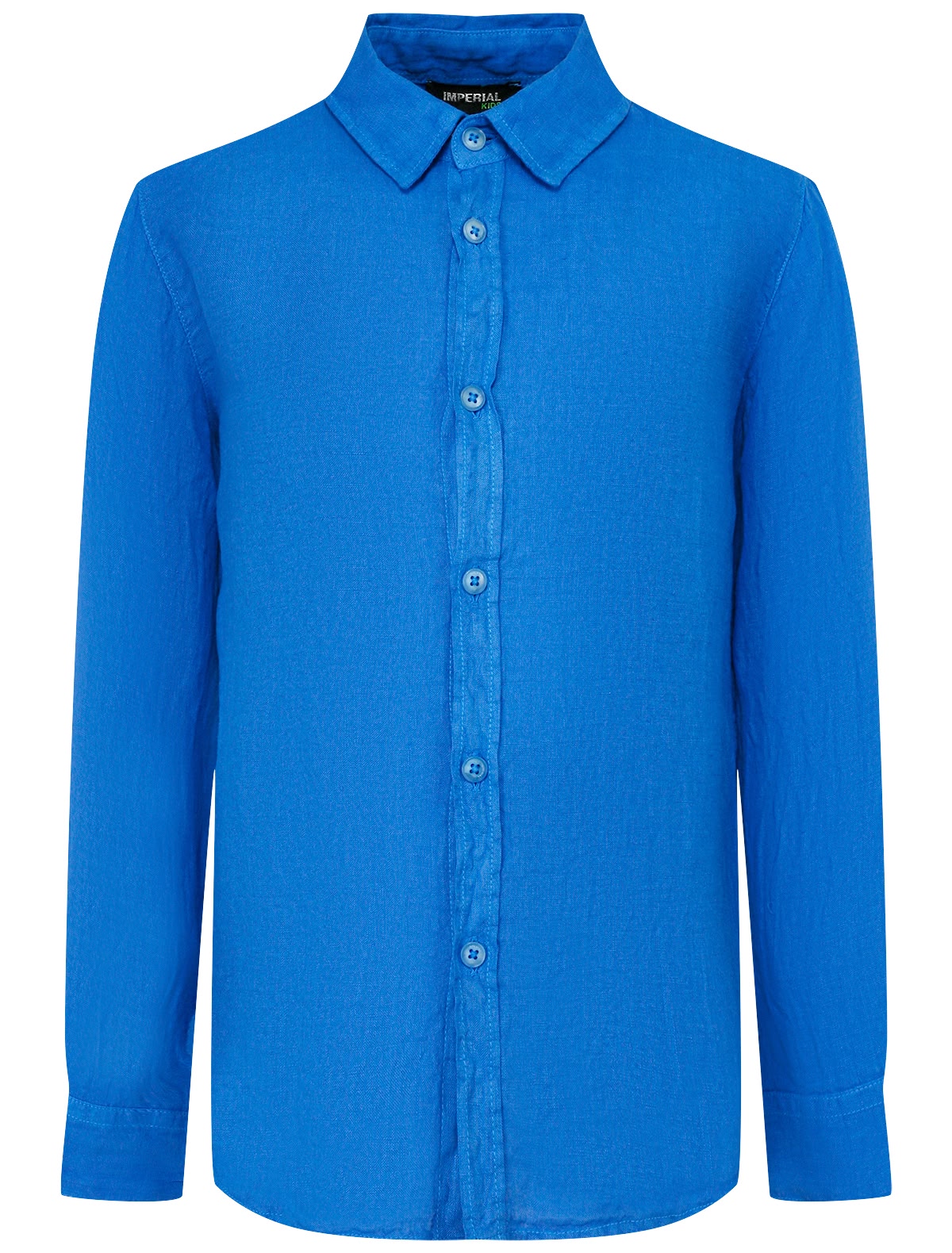 Синяя рубашка из льна и хлопка