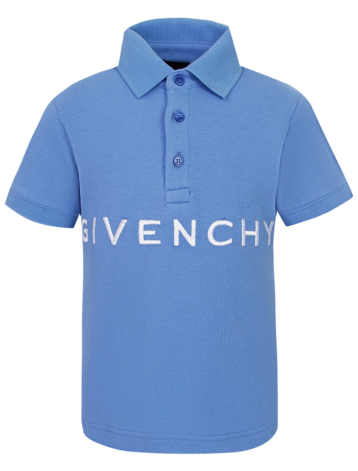 Голубое поло с логотипом