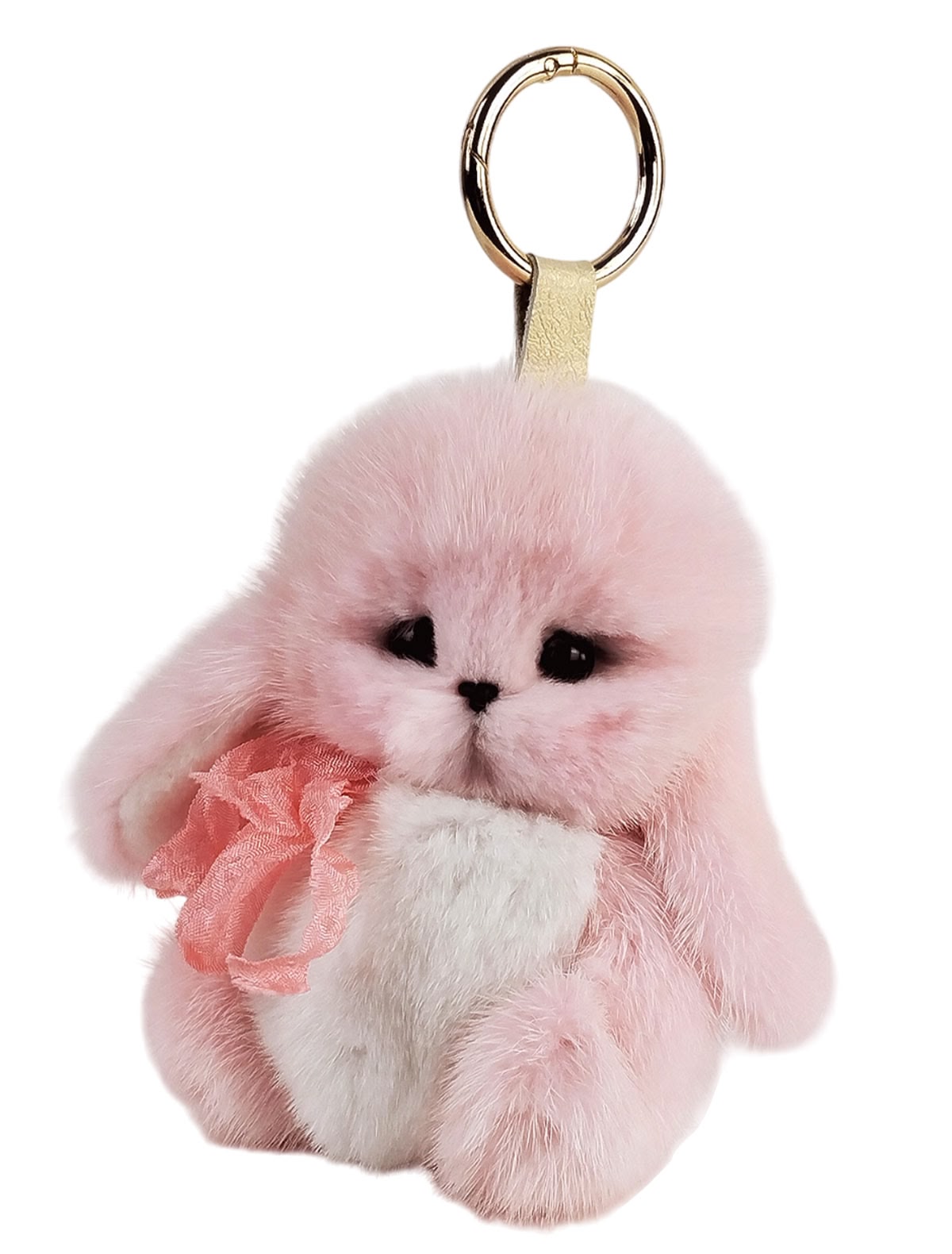 Брелок-Зайчик тедди розовый 15 см