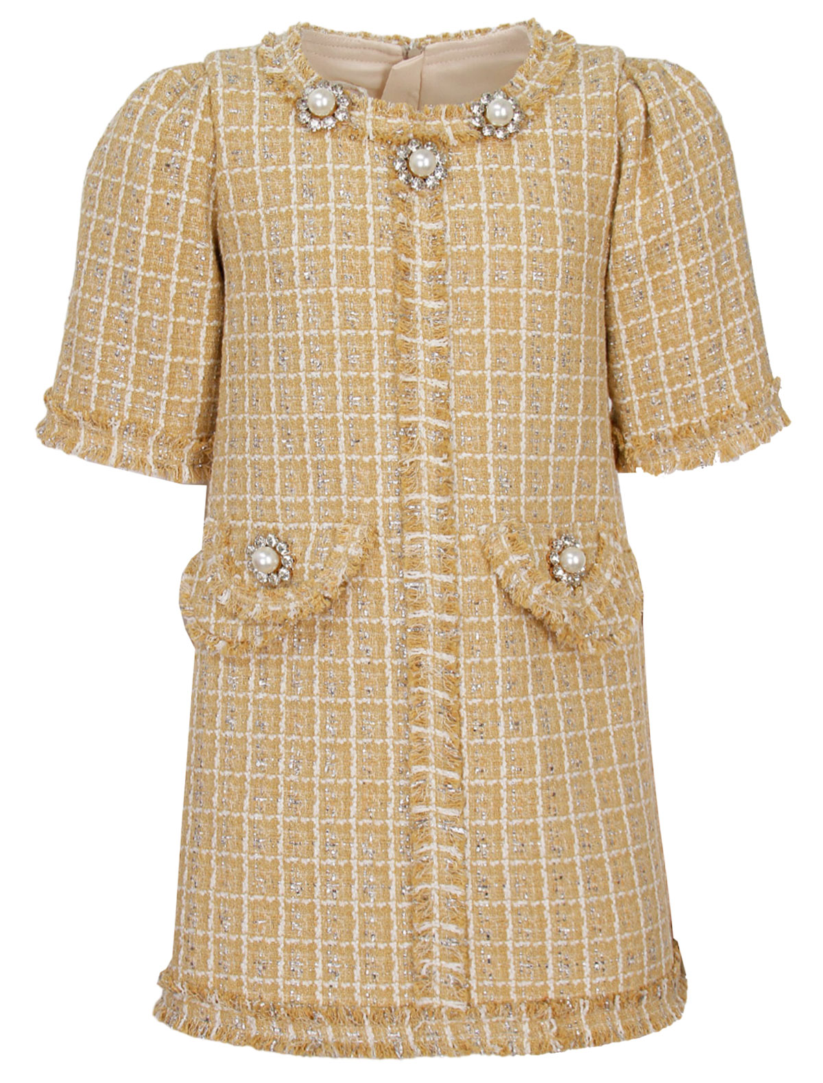 Твидовое платье с жемчужными пуговицами