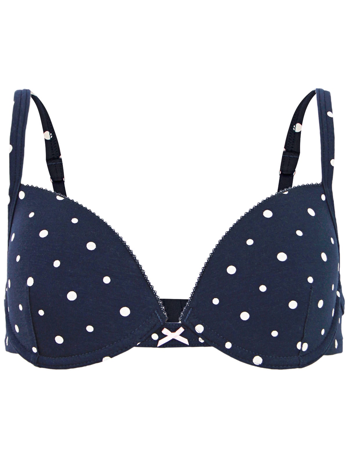 Синий бюстгальтер в горошек