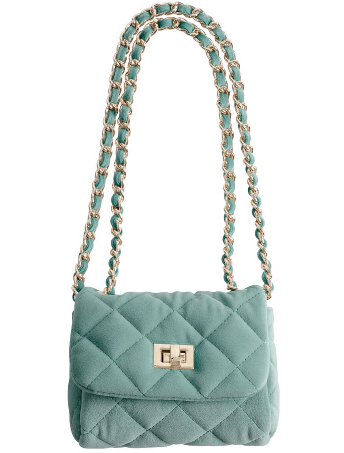 Стёганая сумка мятного оттенка