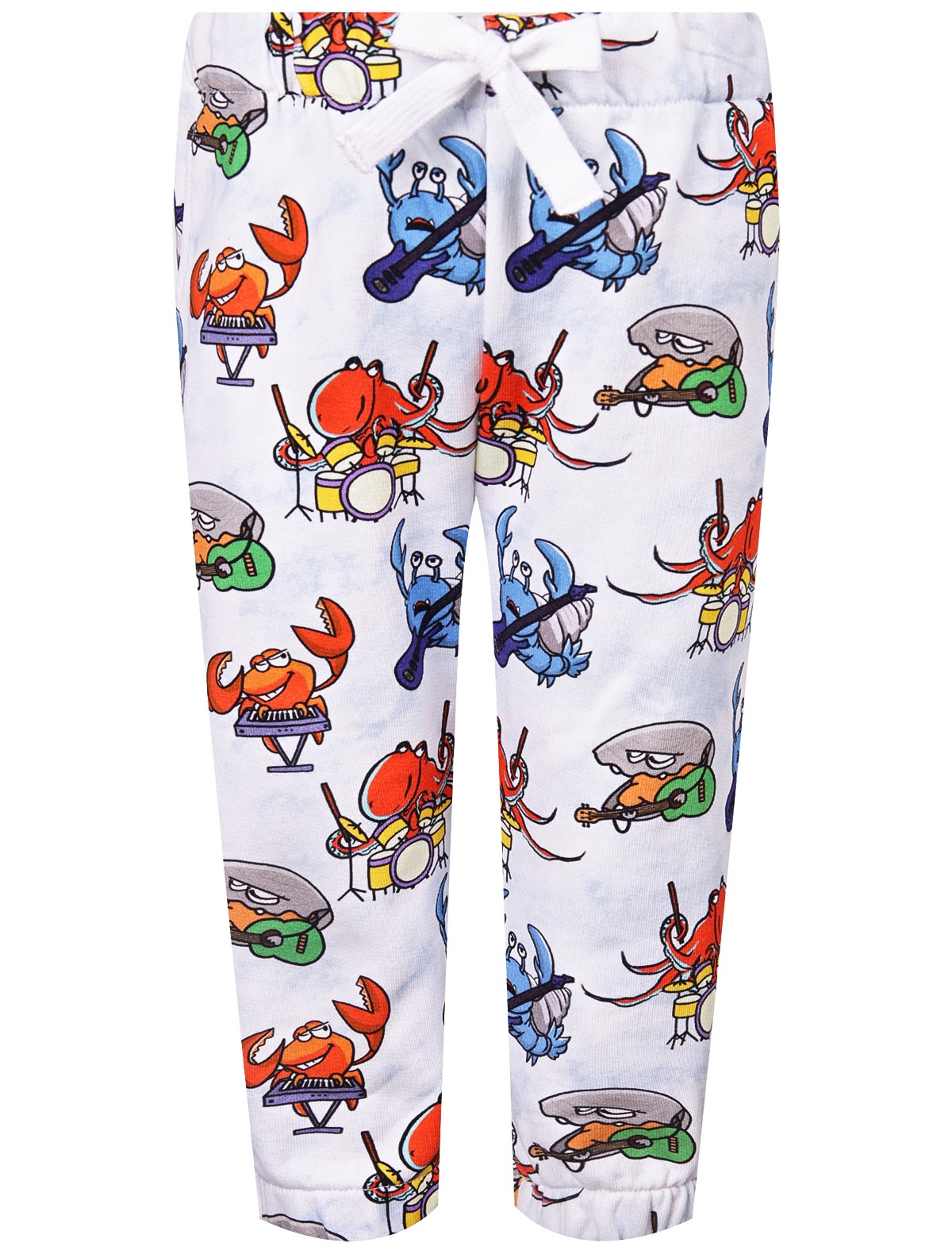 Брюки спортивные хлопковые с принтом морские животные