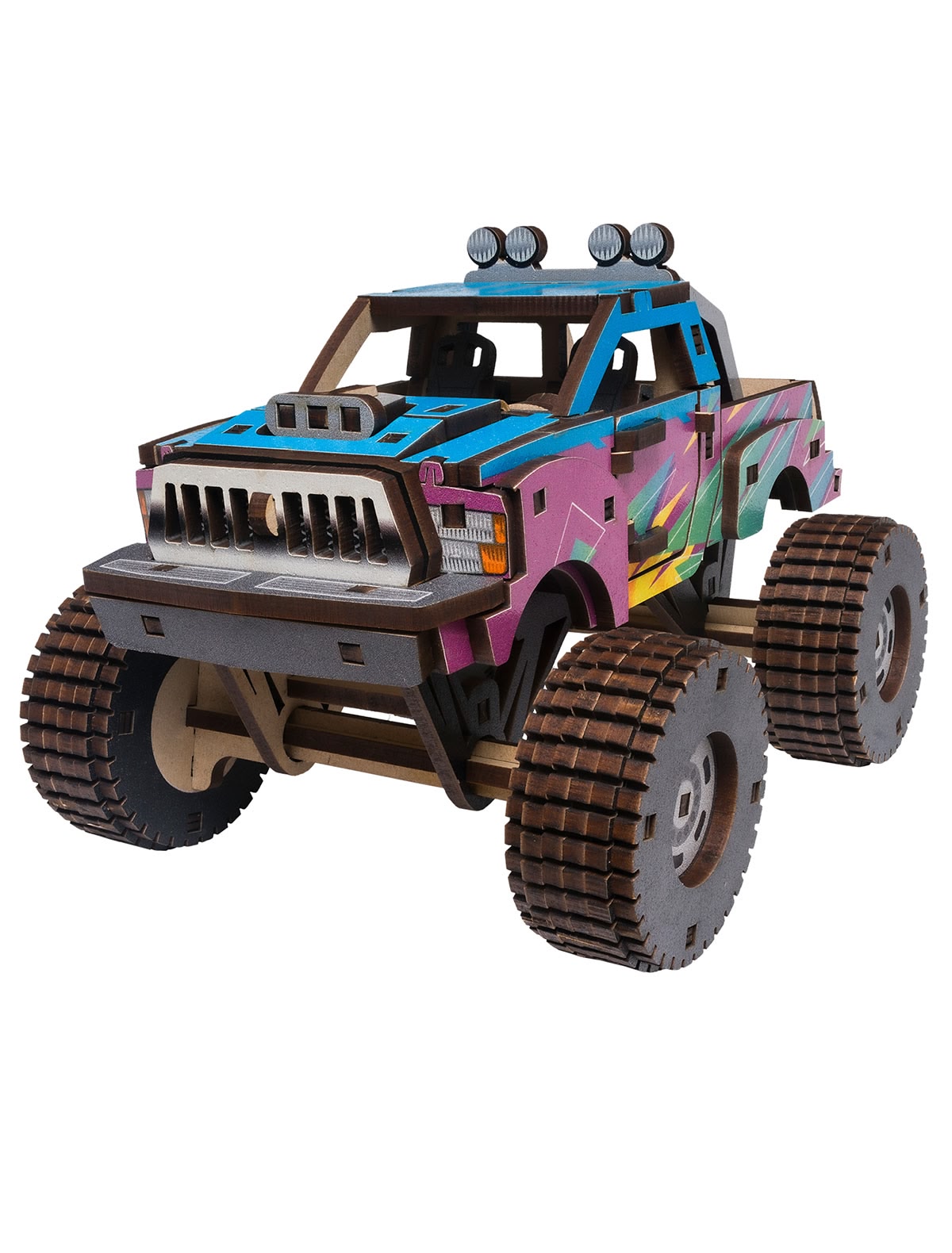 Деревянный конструктор -Монстр Трак Фиолетовый 123 дет