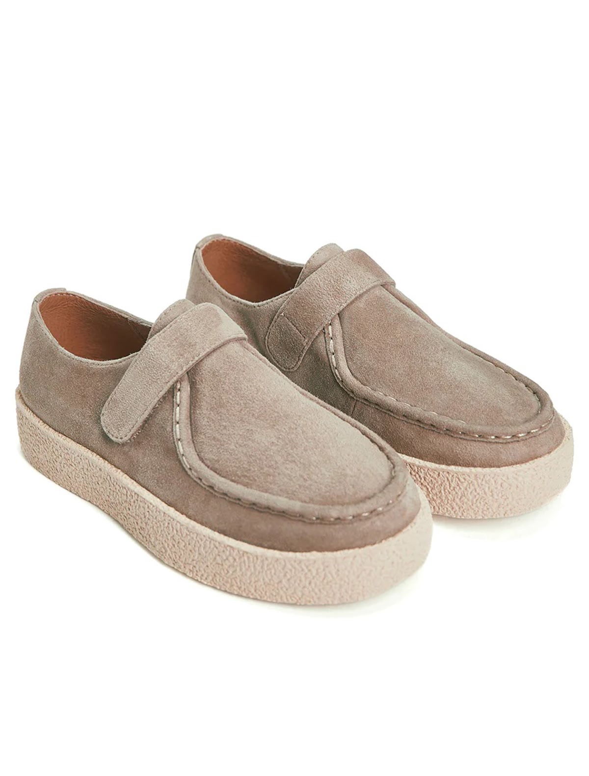 Бежевые полуботинки на липучке