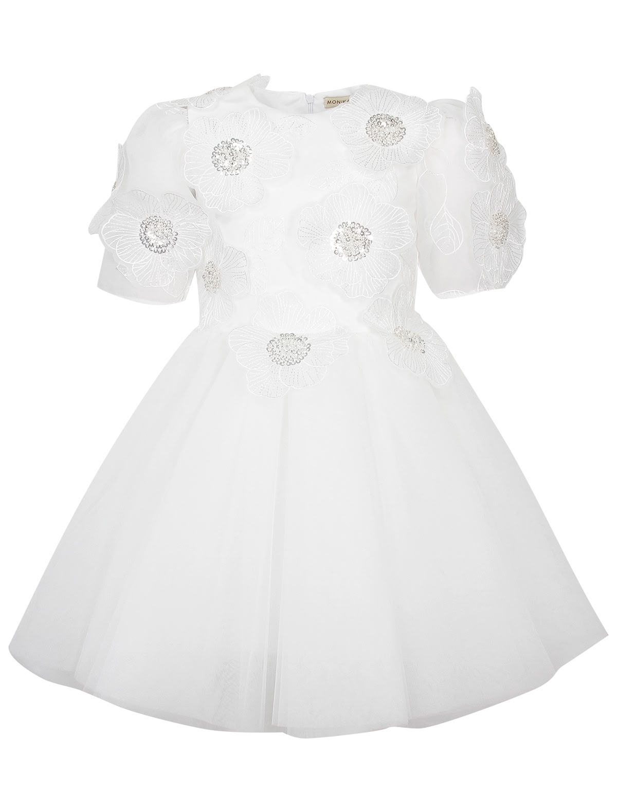 Воздушное платье с цветочной аппликацией