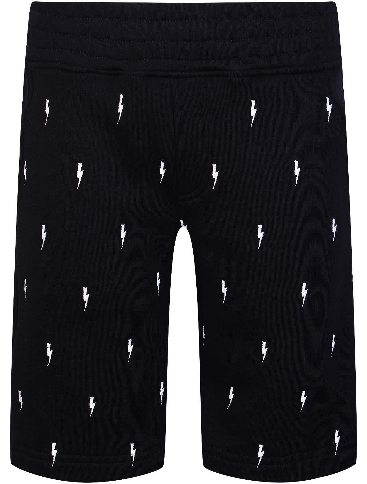 Черные хлопковые шорты с принтом молния
