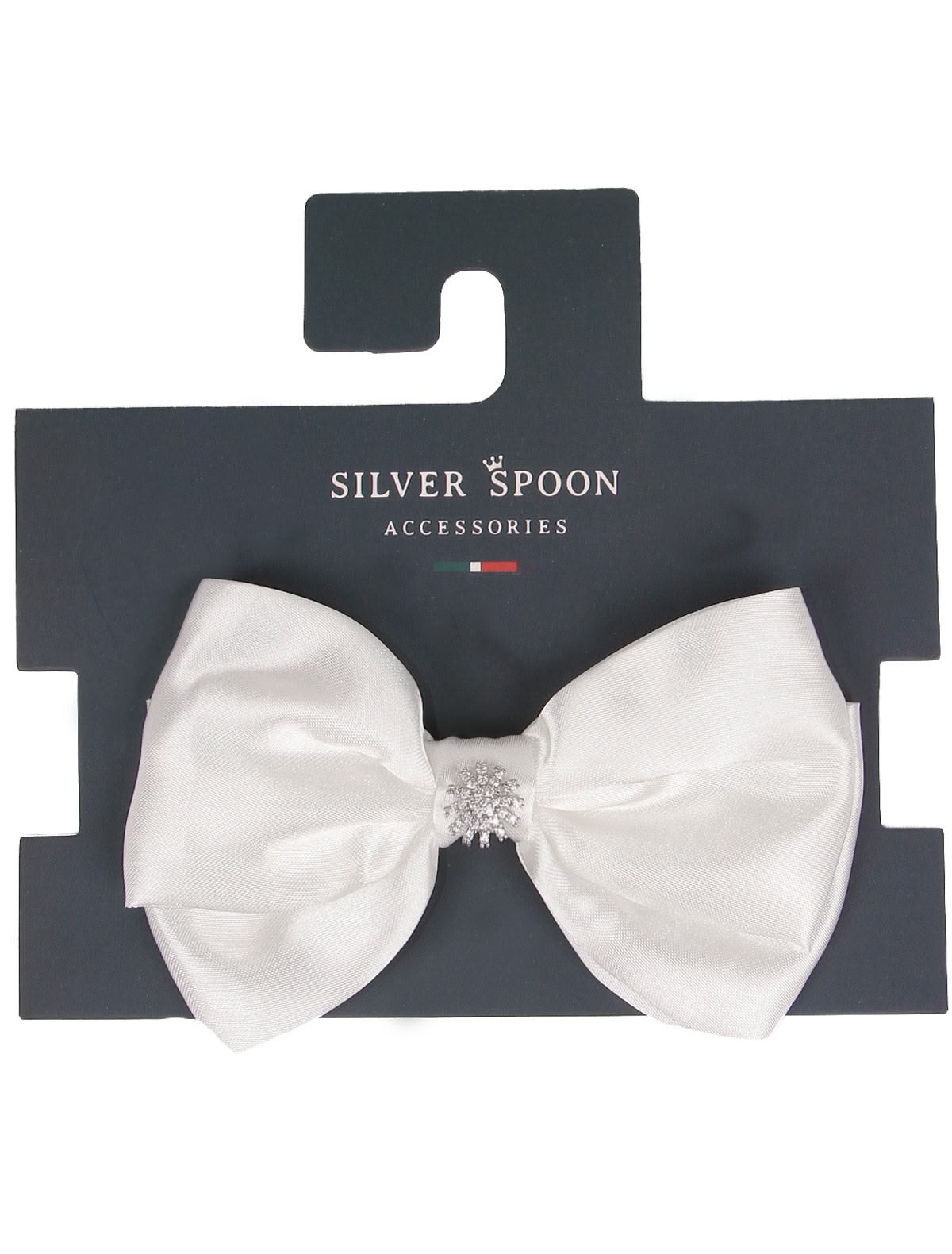 Белая брошь-бантик