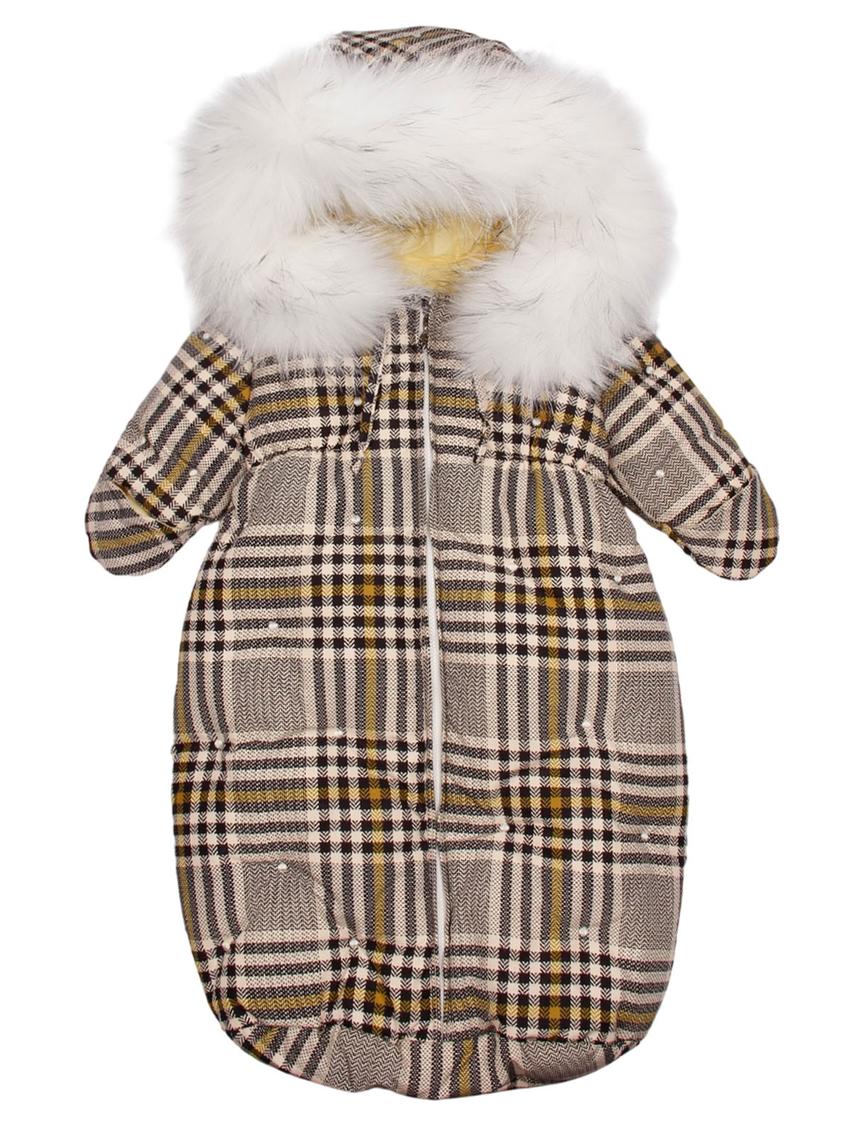 Клетчатый пуховый конверт